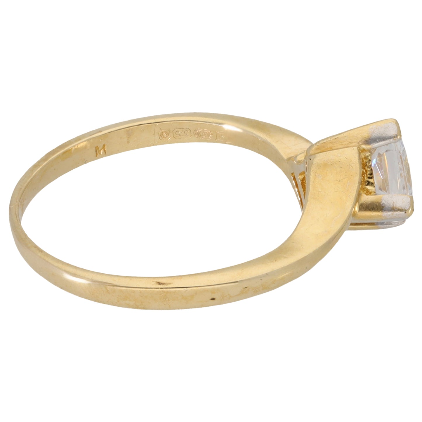 9ct Gold Cubic Zirconia Single Stone Ring Size M