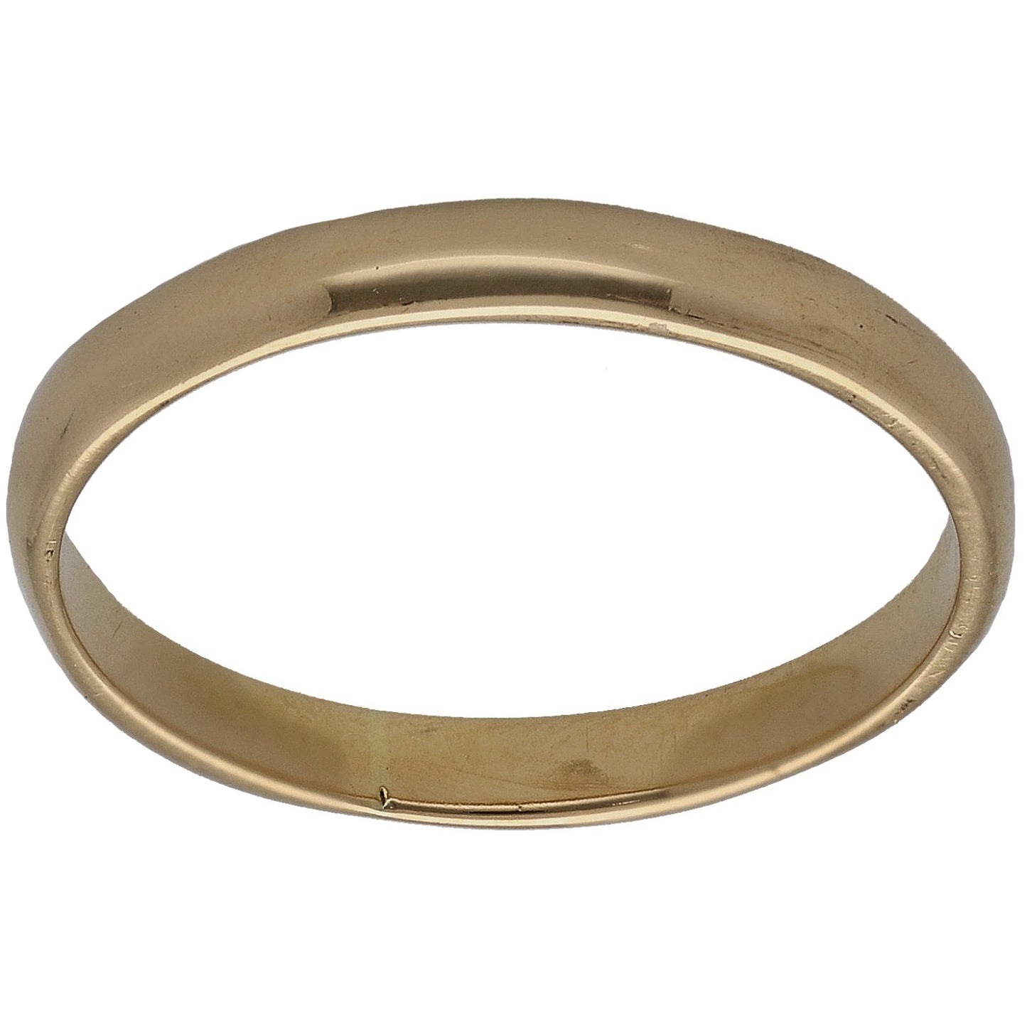 18ct gold wedding ring, plain band, size N