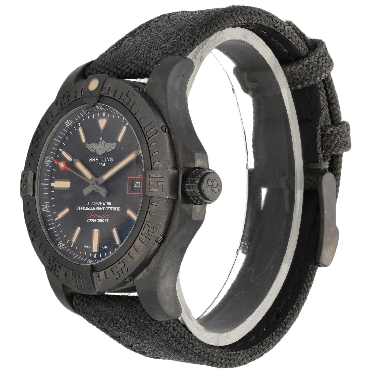 Breitling Avenger Blackbird V17311 44mm DLC Titanium Watch