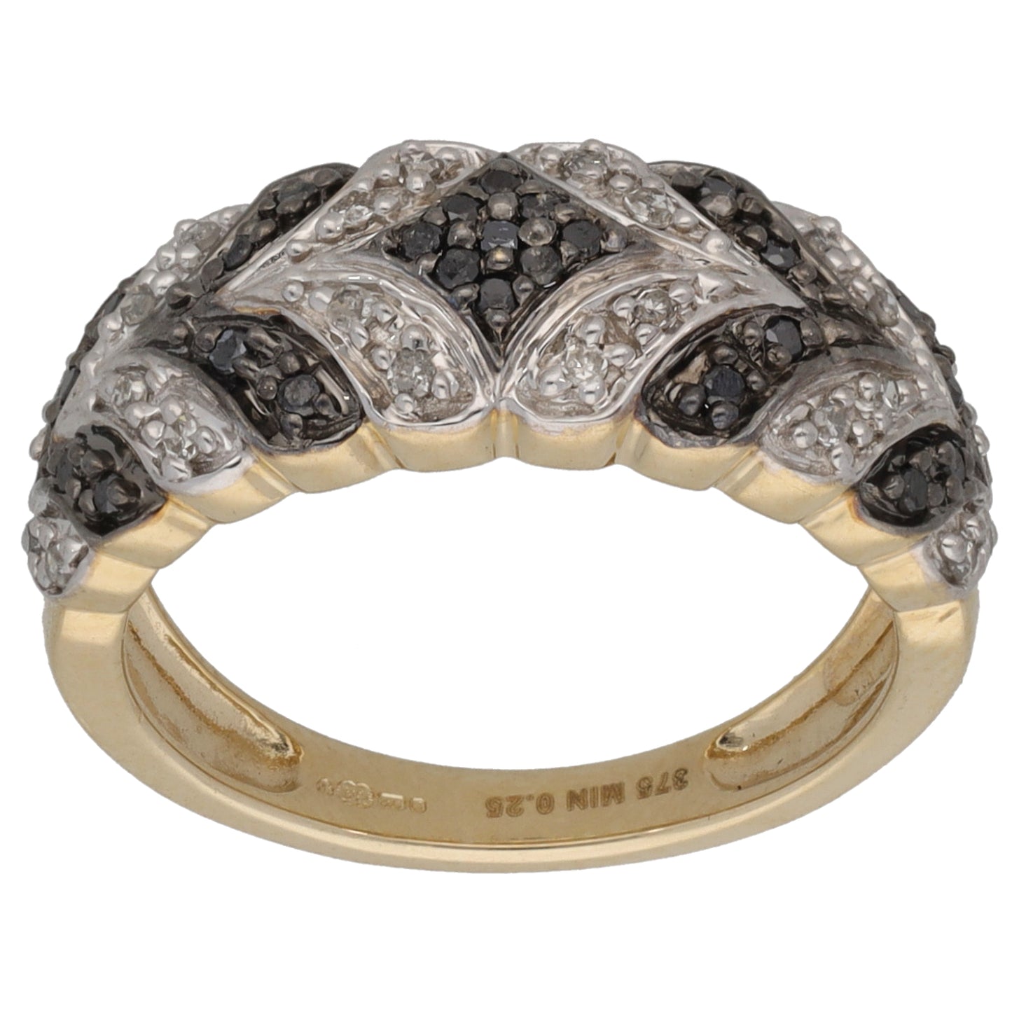 9ct Gold 0.245ct Diamond Dress/Cocktail Ring Size L
