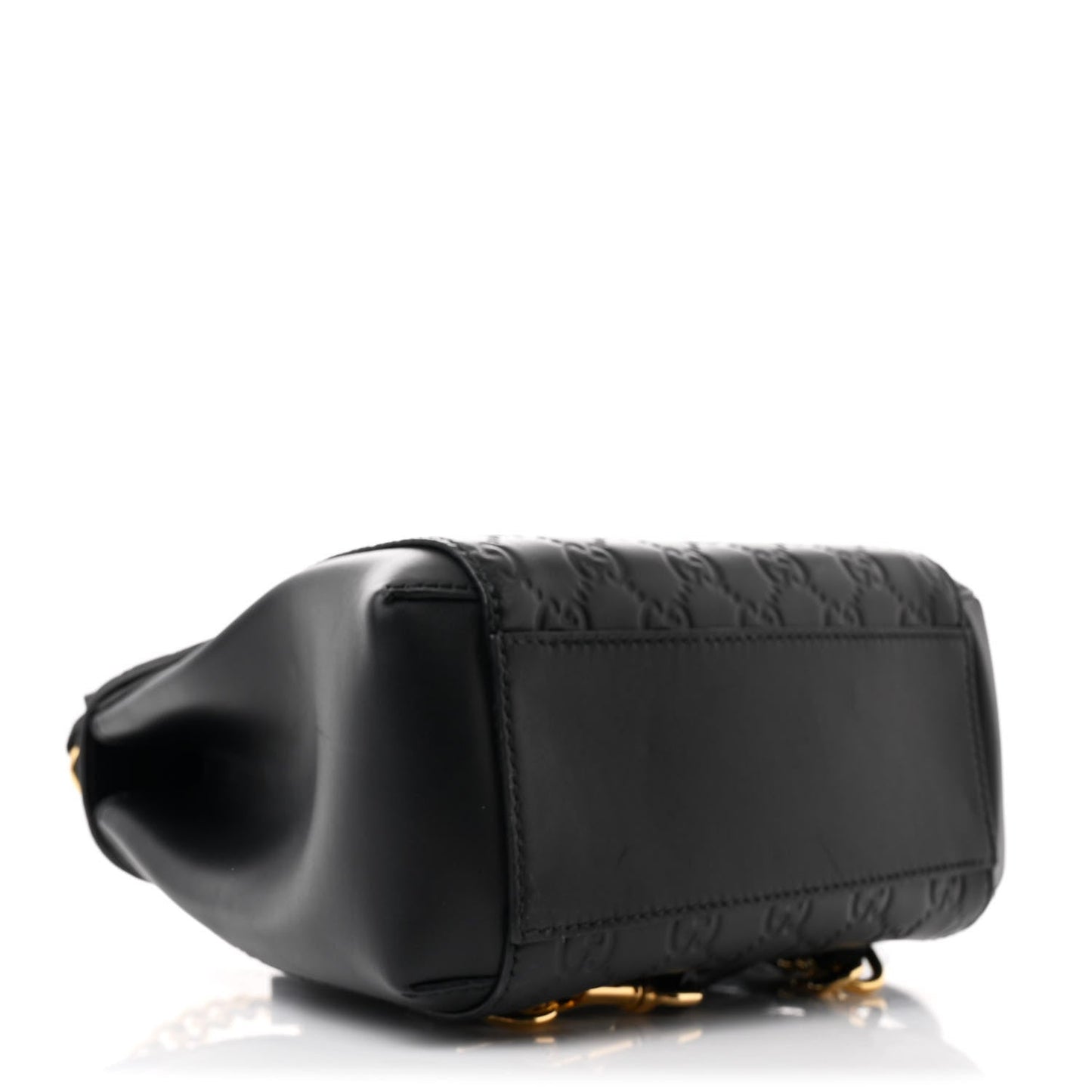 Gucci Signature Padlock Backpack Guccissima Leather Bag - Black