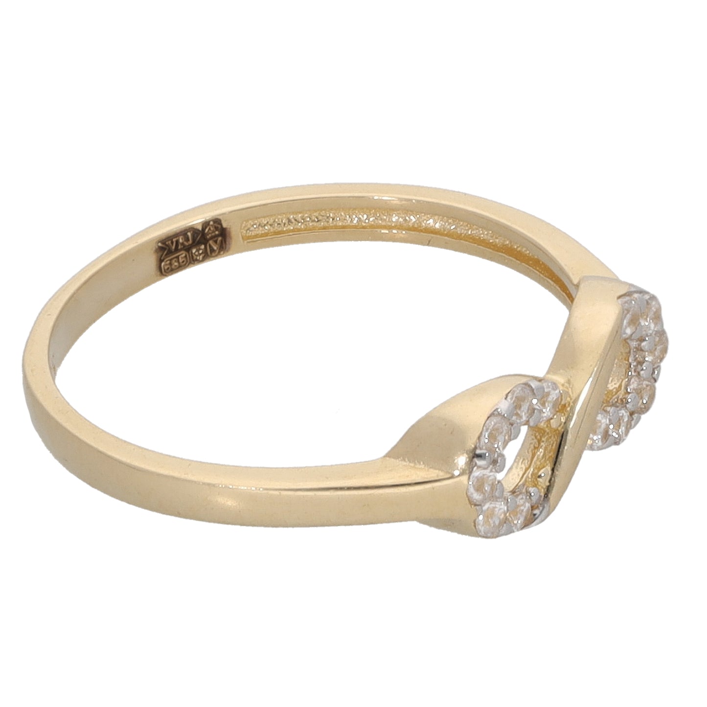 New 14ct Gold Cubic Zirconia Kids Infinity Ring Size H