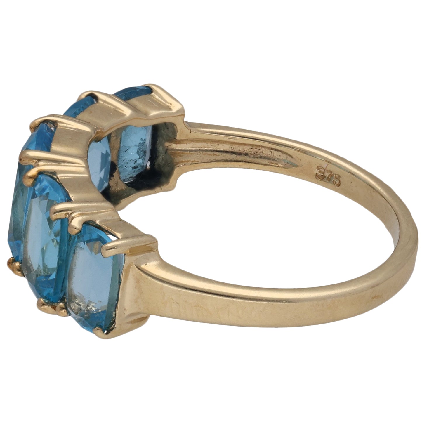 9ct Gold Topaz Half Eternity Ring Size P