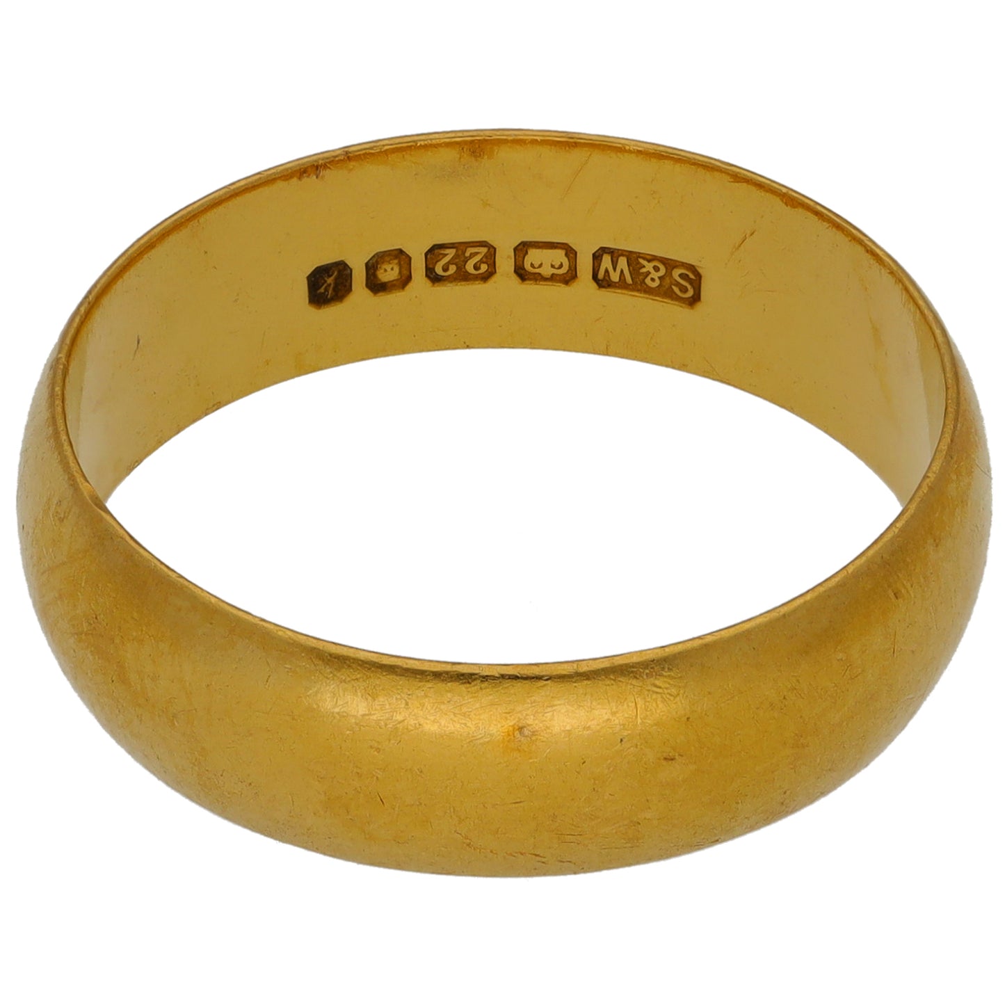 22ct Gold Plain Wedding Ring Size S
