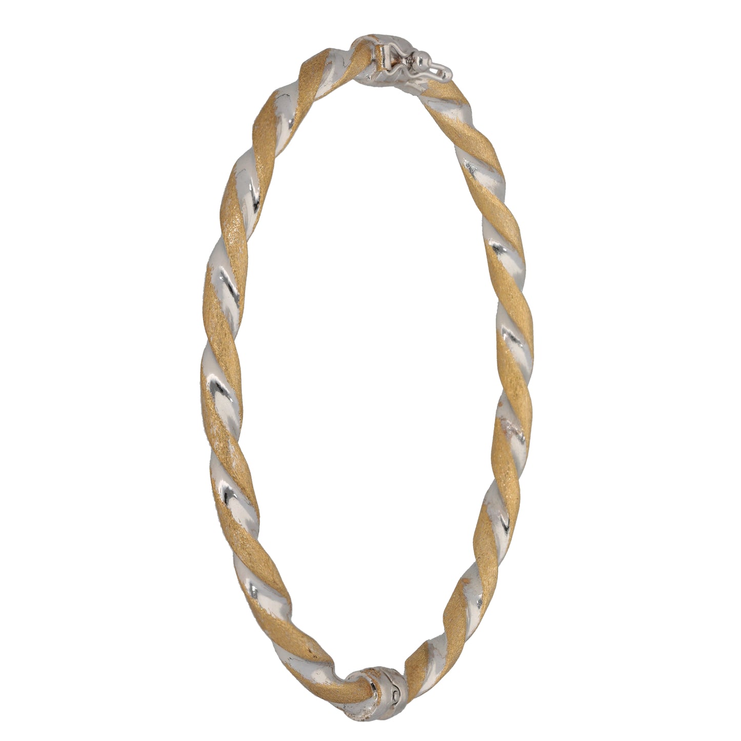 9ct Bi-Colour Gold Hinged/Clasp Bangle