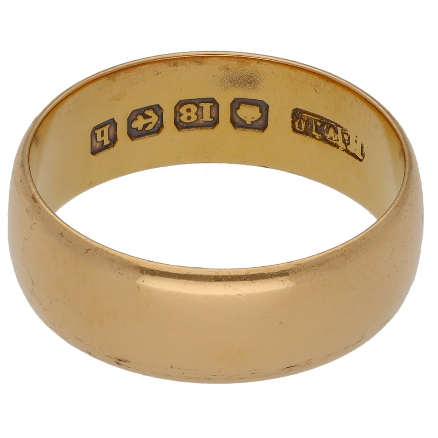 18ct Gold Plain Wedding Ring Size N