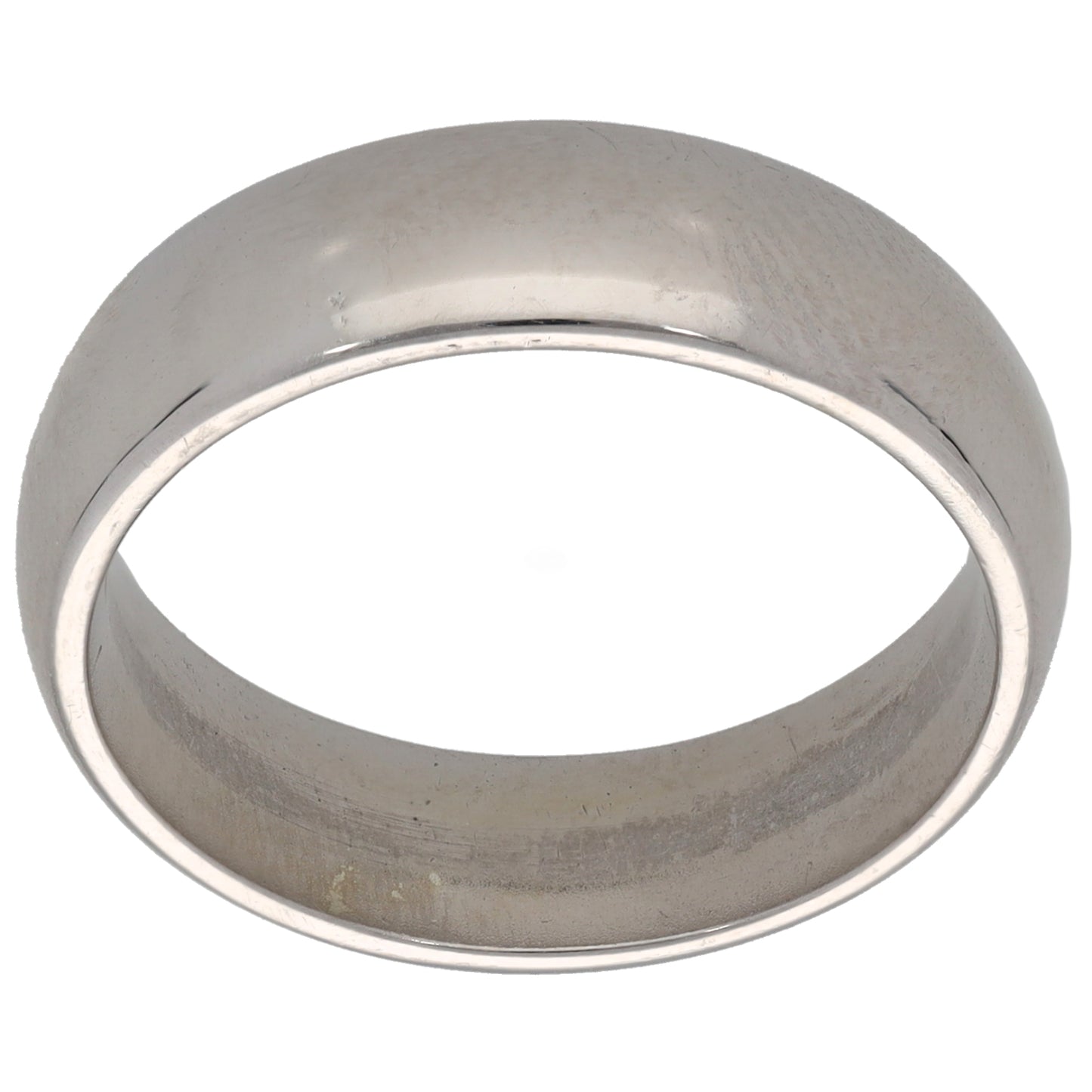 9ct White Gold Plain Wedding Ring Size P