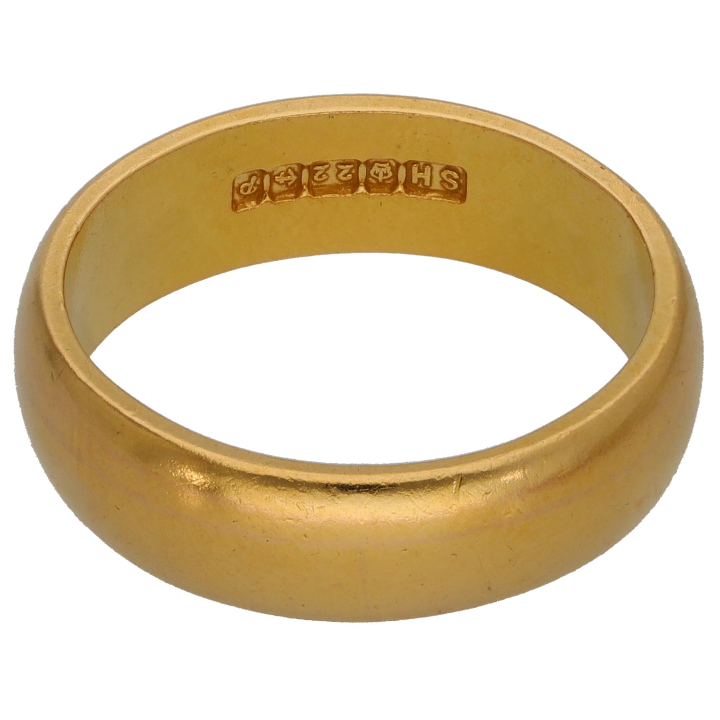 22ct Gold Plain Wedding Ring Size N