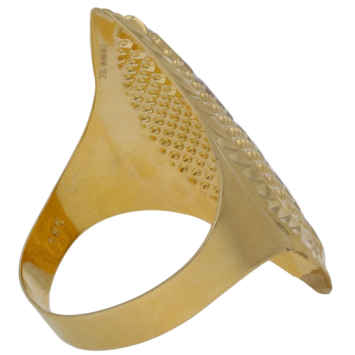 14ct Gold Patterned Alternative Ring Size Q