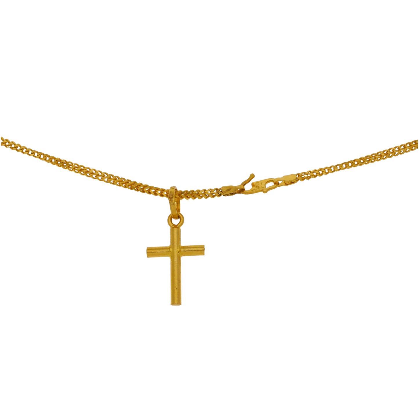 22ct Gold Cross Pendant With Chain