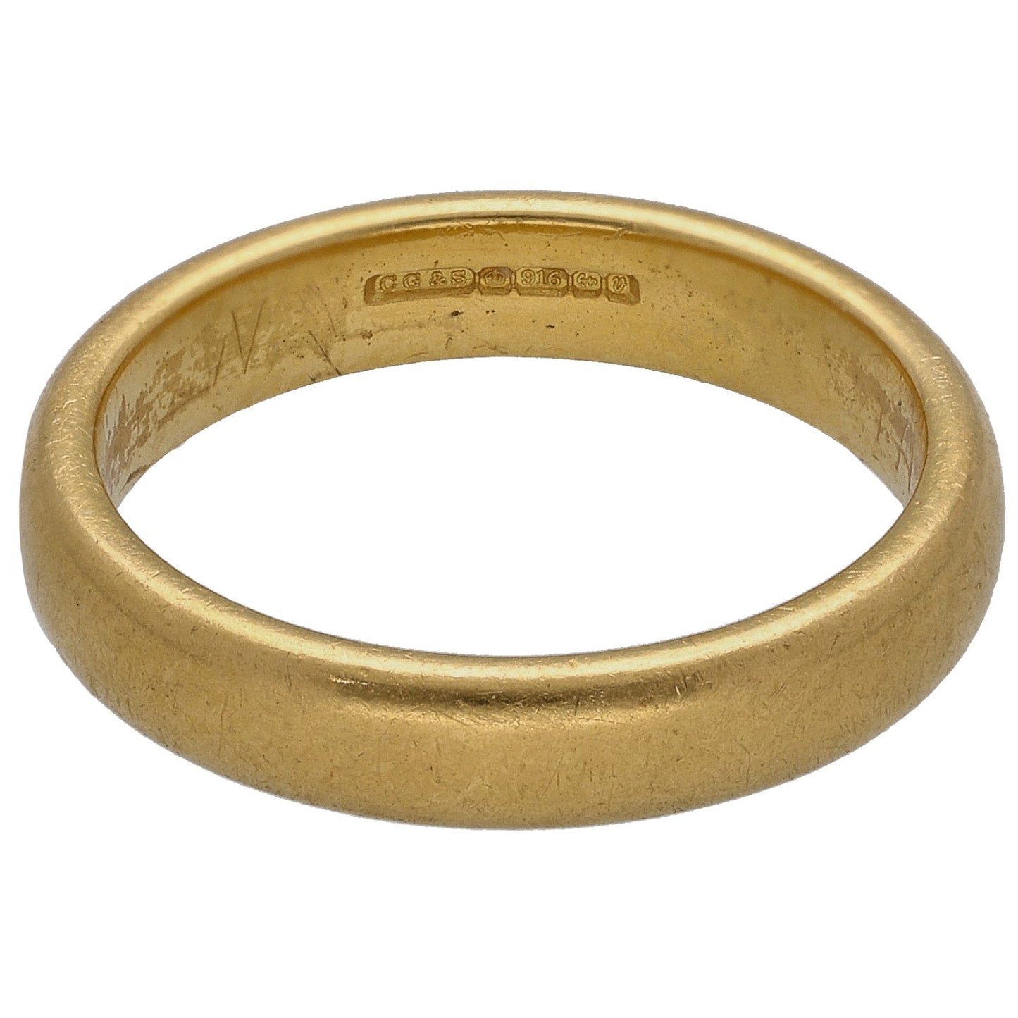 22ct Gold Plain Wedding Ring Size N