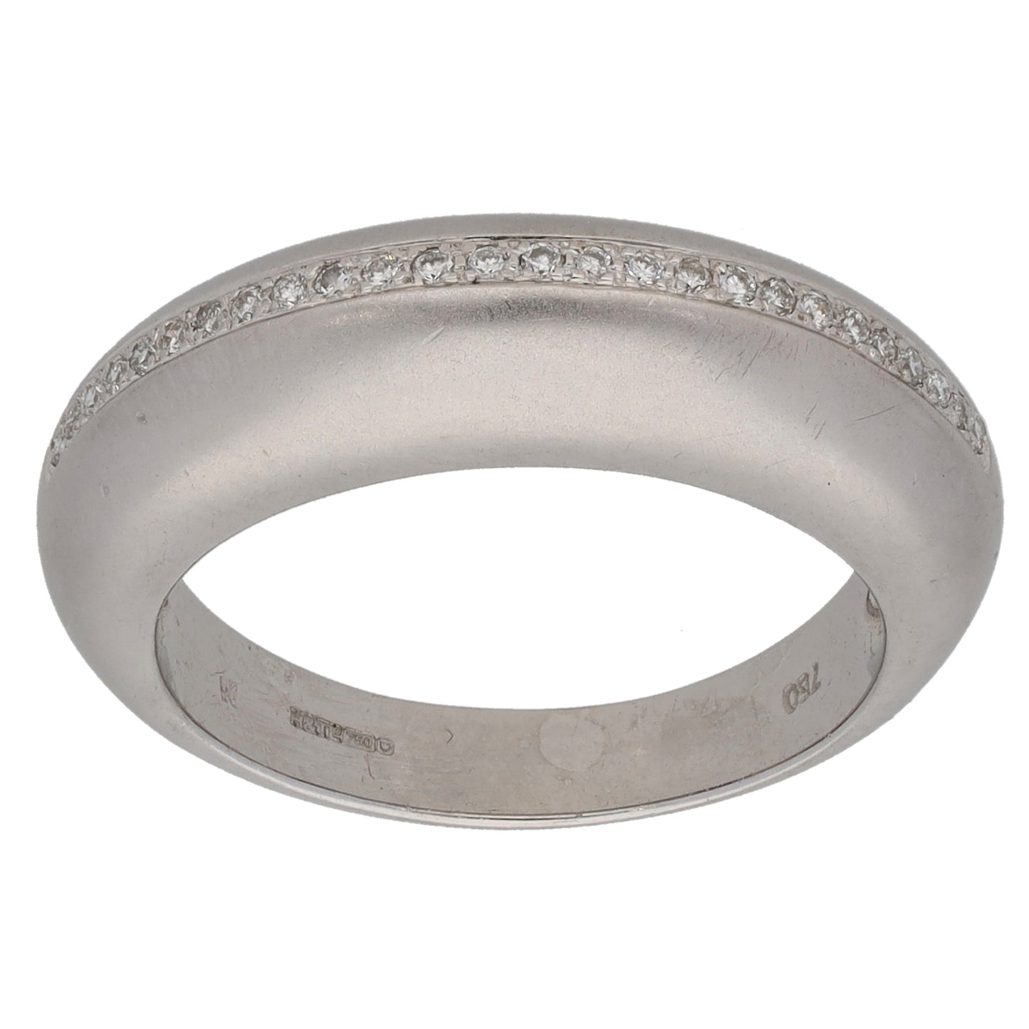 18ct White Gold 0.13ct Diamond Half Eternity Ring Size M