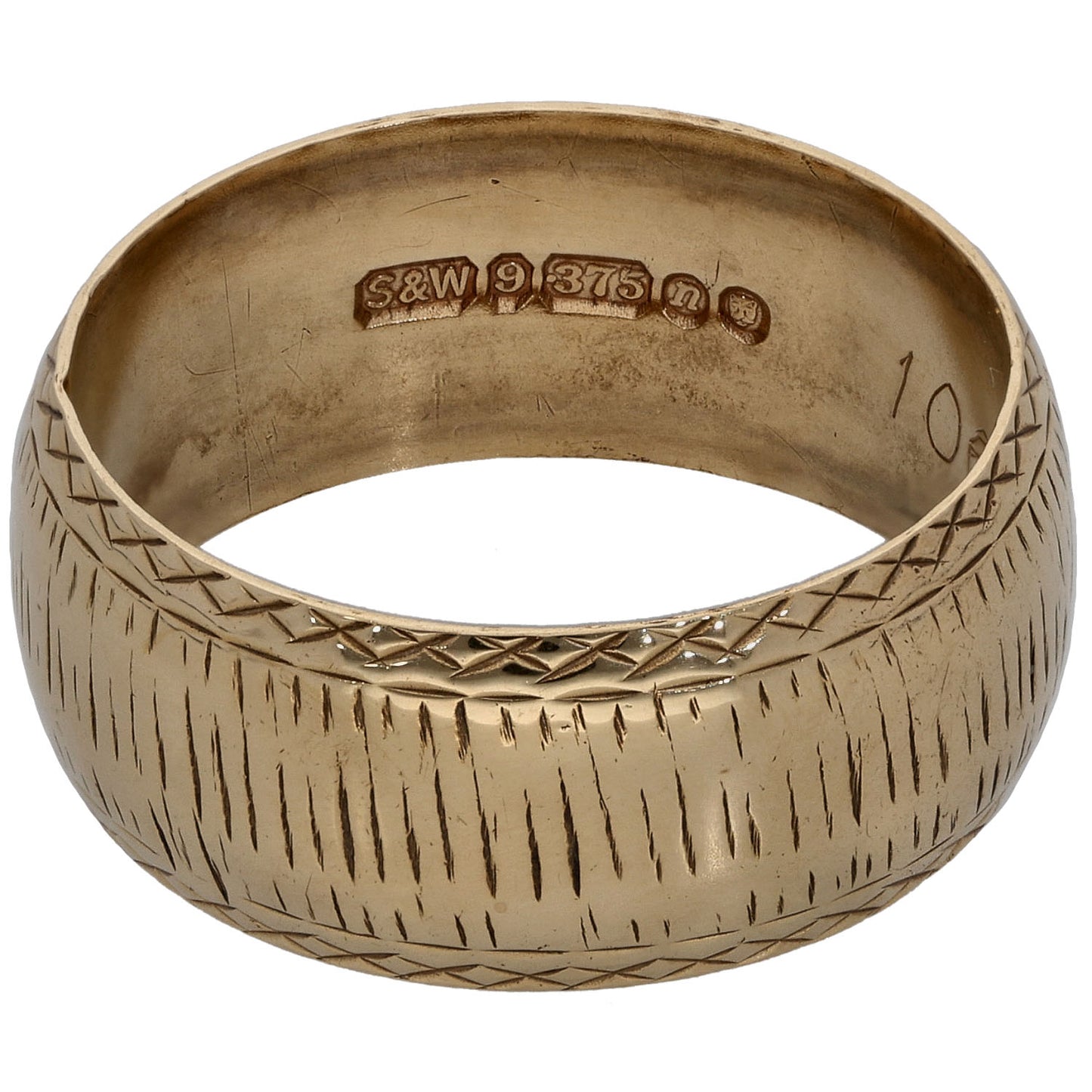 9ct Gold Plain Wedding Ring Size P