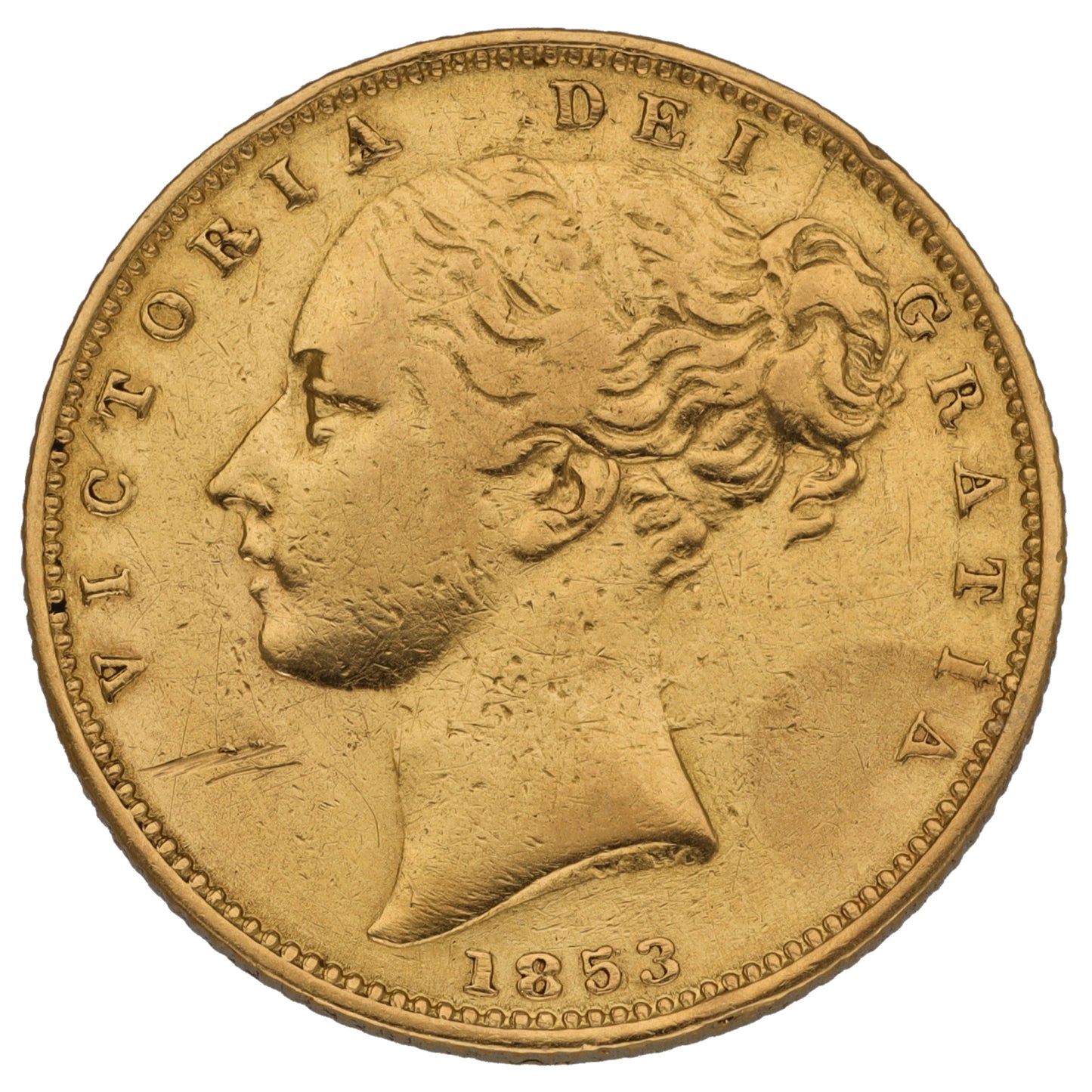 22ct Gold Queen Victoria Full Sovereign Coin 1853