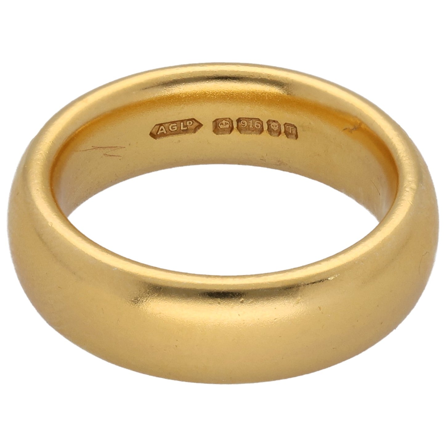 22ct Gold Plain Wedding Ring Size P