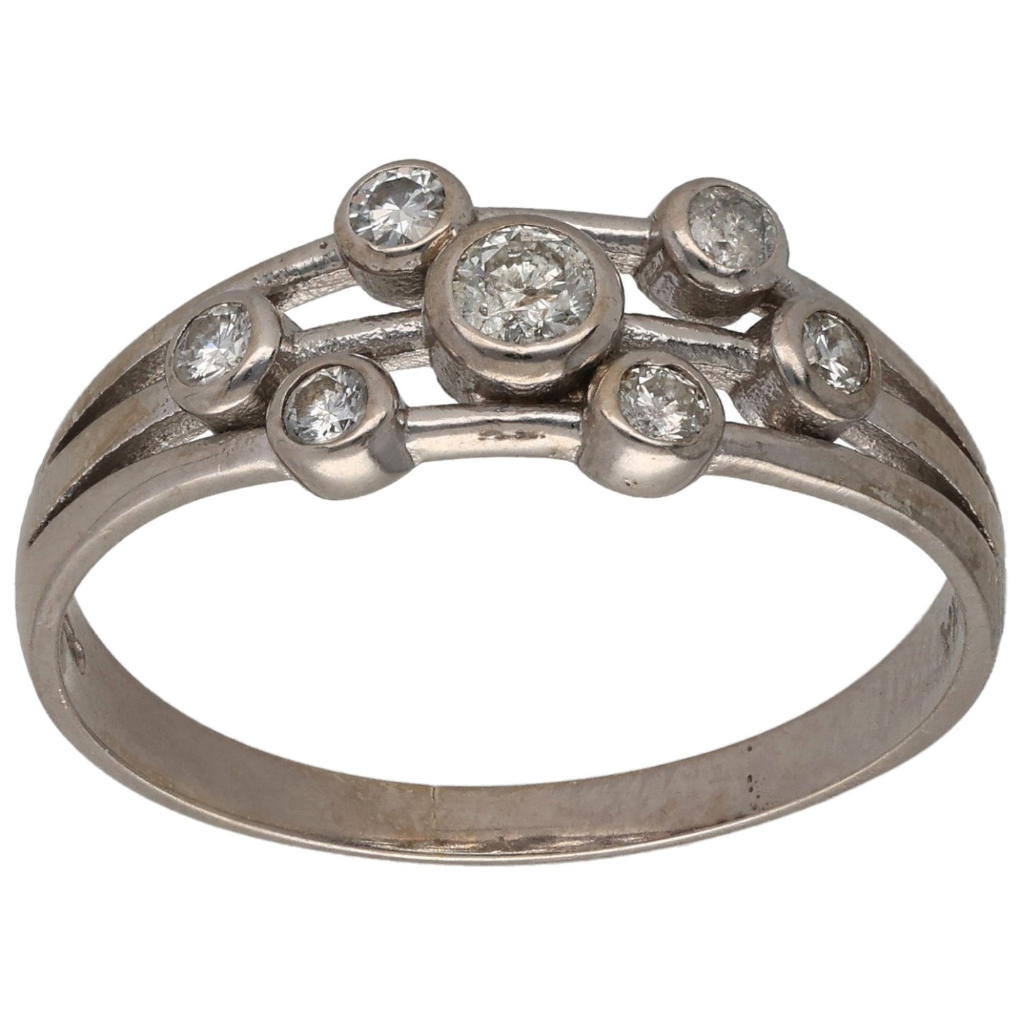 9ct White Gold 0.40ct Diamond Dress/Cocktail Ring Size V