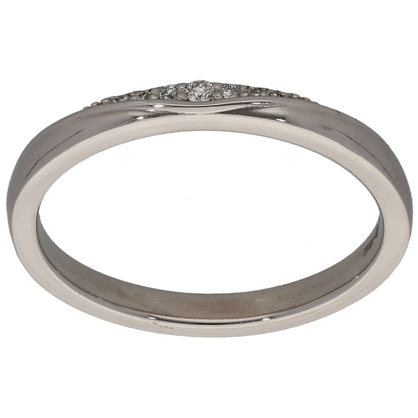 Platinum 0.06ct Diamond Half Eternity Ring Size P