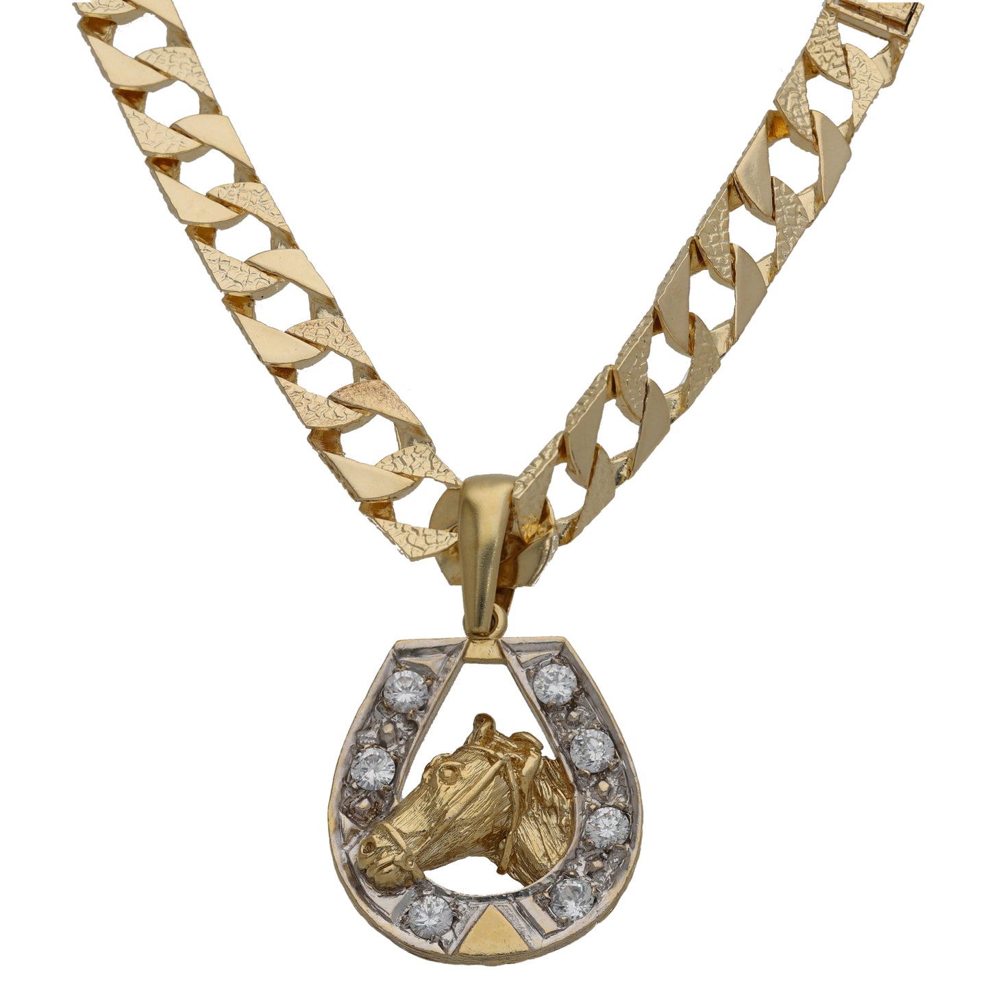 9ct Gold Cubic Zirconia Alternative Pendant With Chain