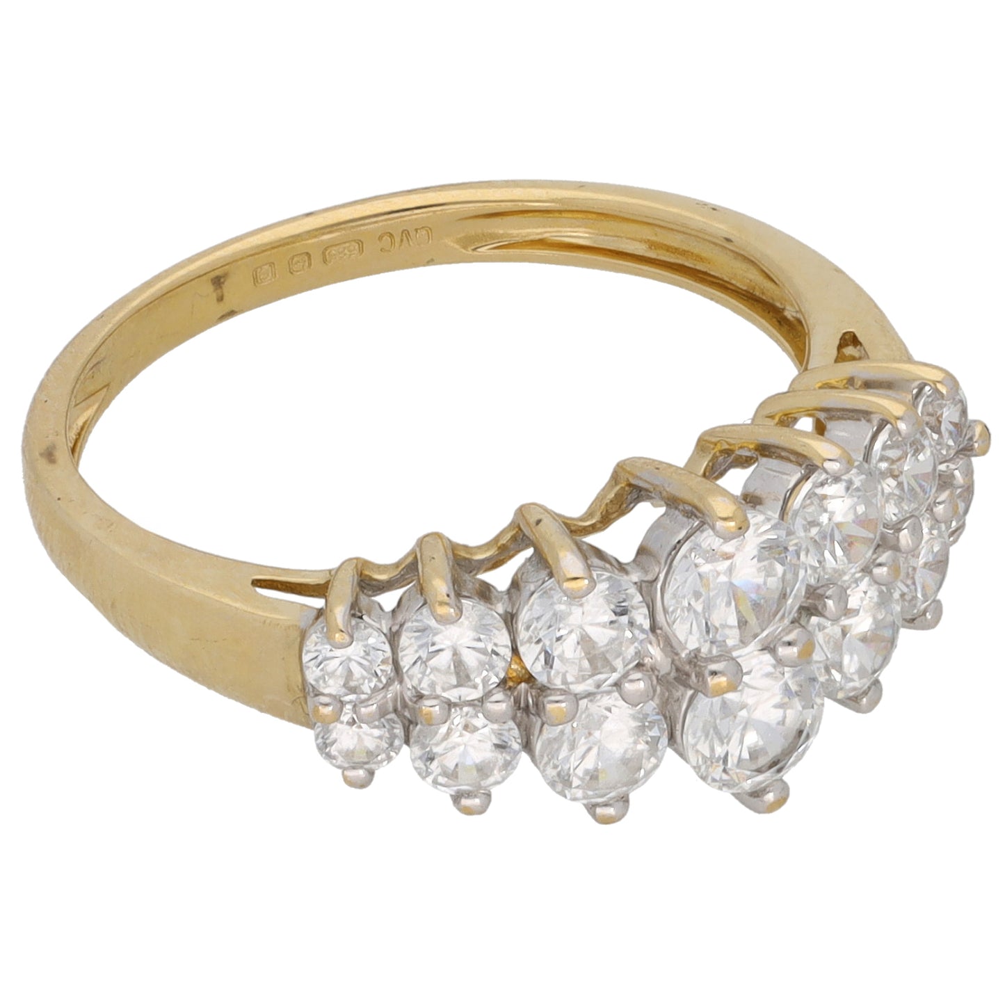 9ct Gold Cubic Zirconia Dress/Cocktail Ring Size M
