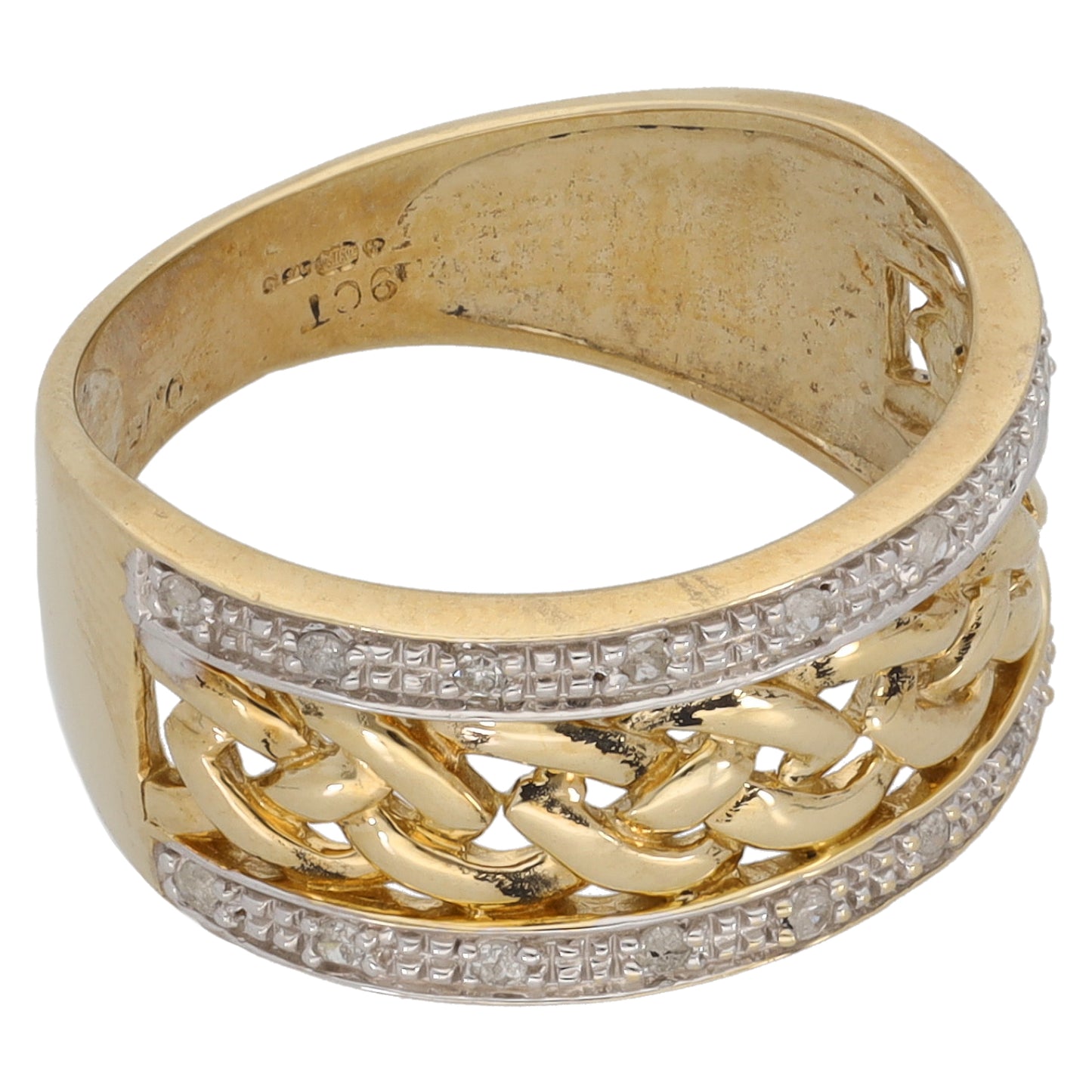 9ct Gold 0.10ct Diamond Alternative Ring Size K