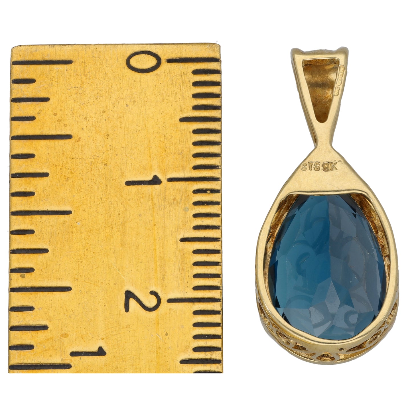 9ct Gold Topaz Single Stone Pendant