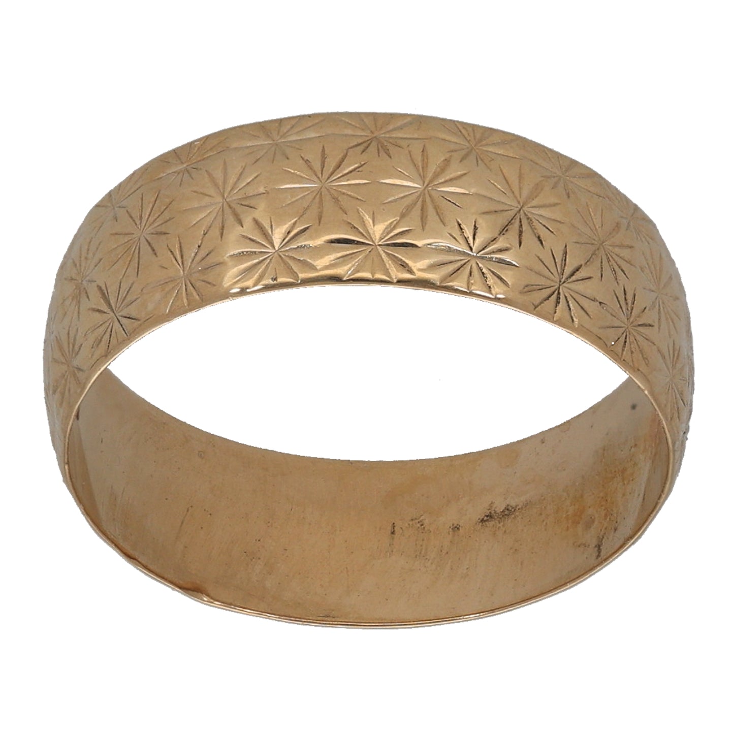 9ct Gold Patterned Wedding Ring Size M