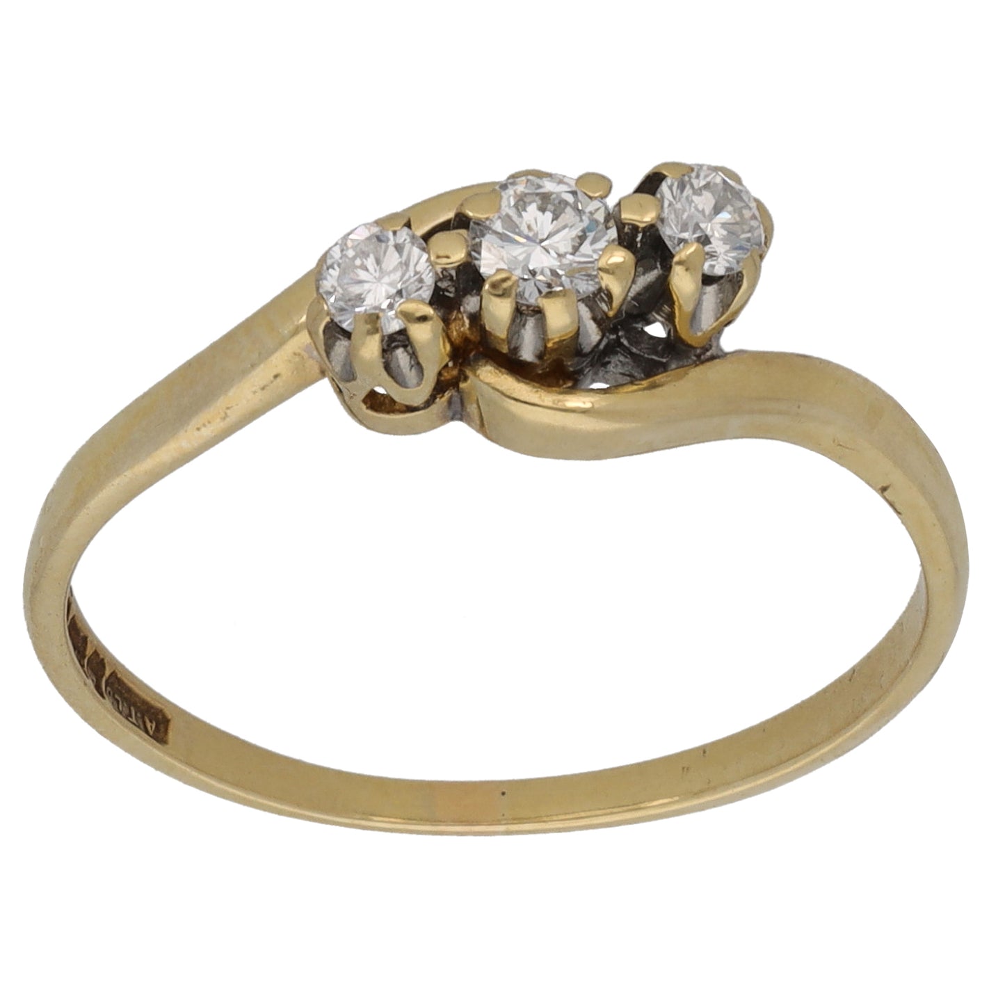 9ct Gold 0.20ct Diamond Trilogy Ring Size N