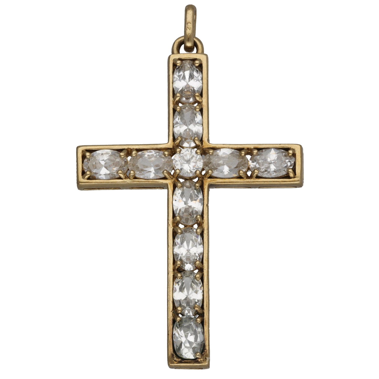 9ct Gold Cubic Zirconia Cross Pendant