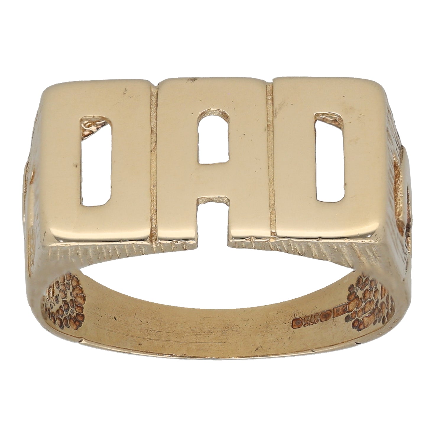 9ct Gold Dad Ring Size V