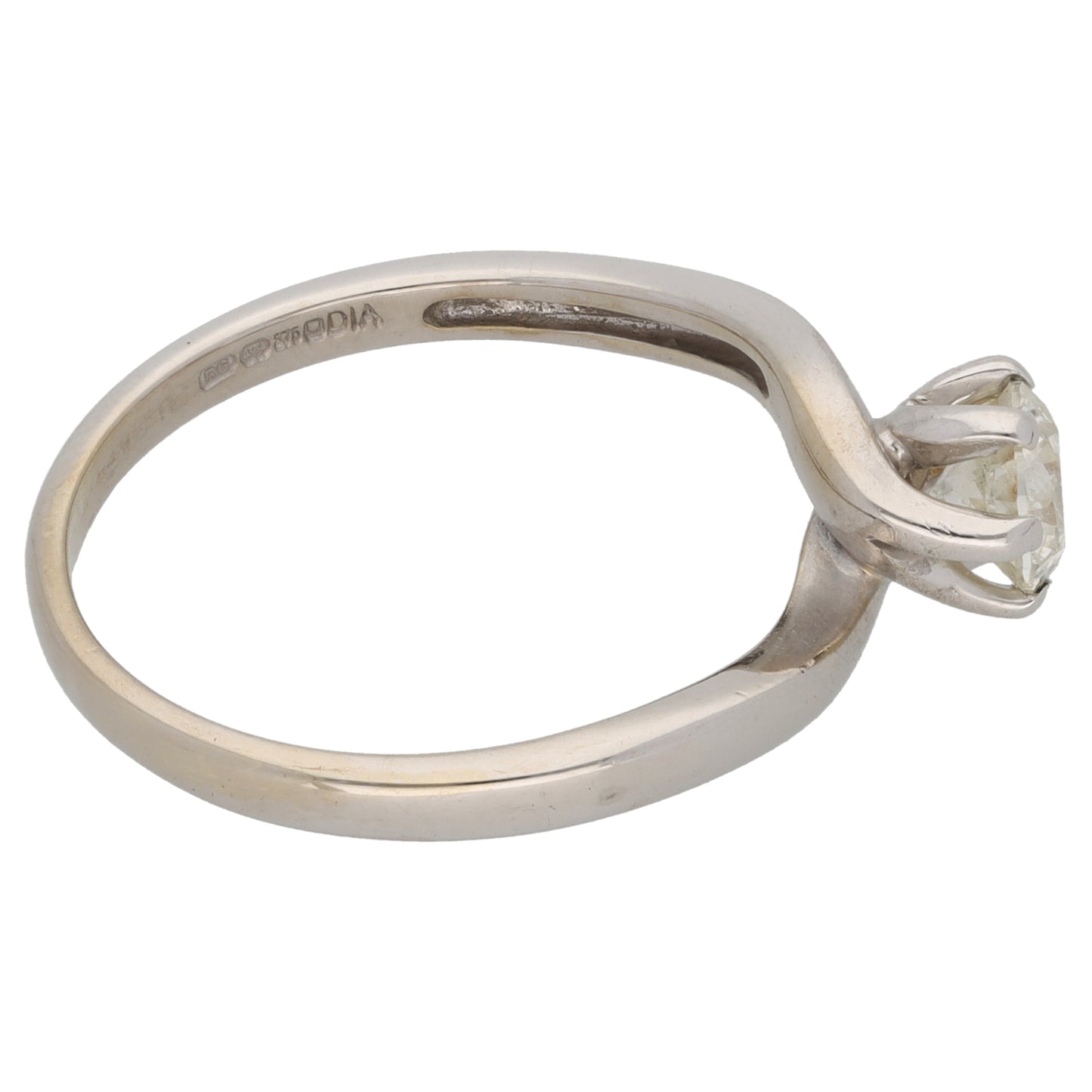 9ct White Gold 0.55ct Diamond Solitaire Ring Size N
