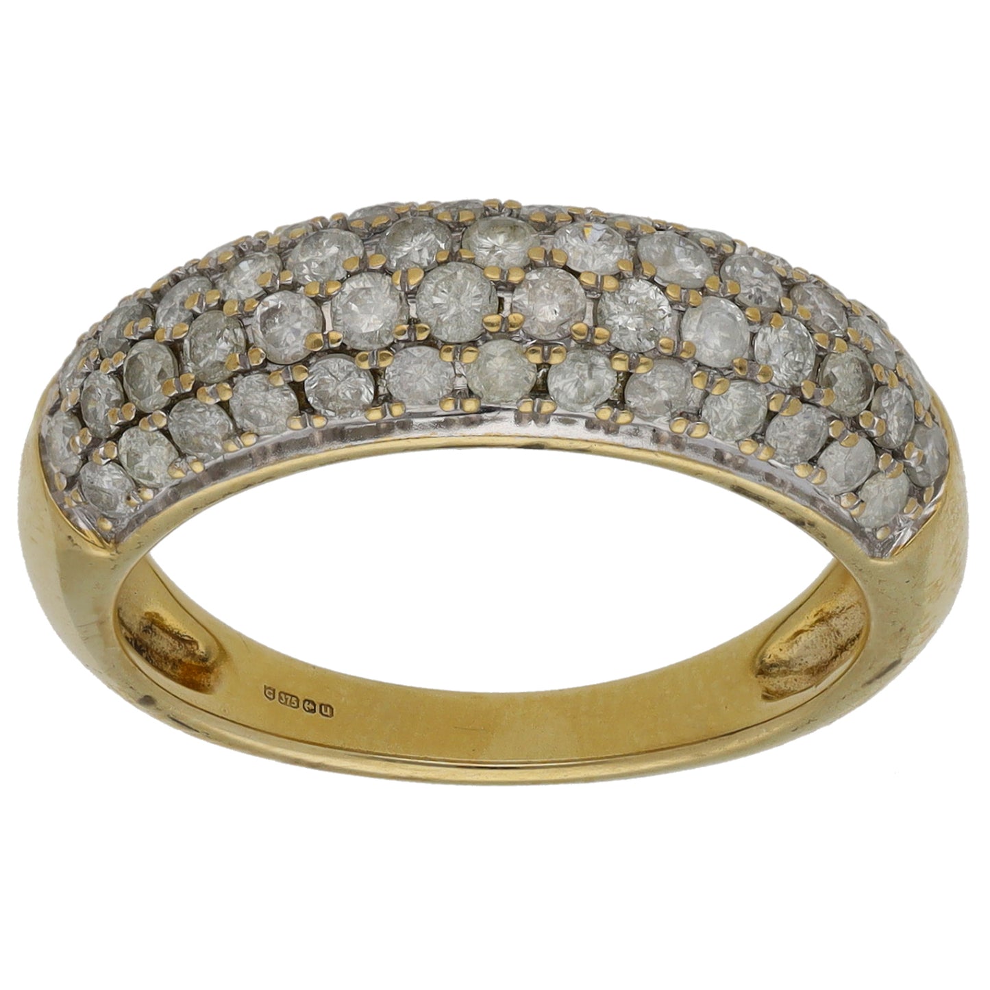 9ct Gold 1.04ct Diamond Dress/Cocktail Ring Size N