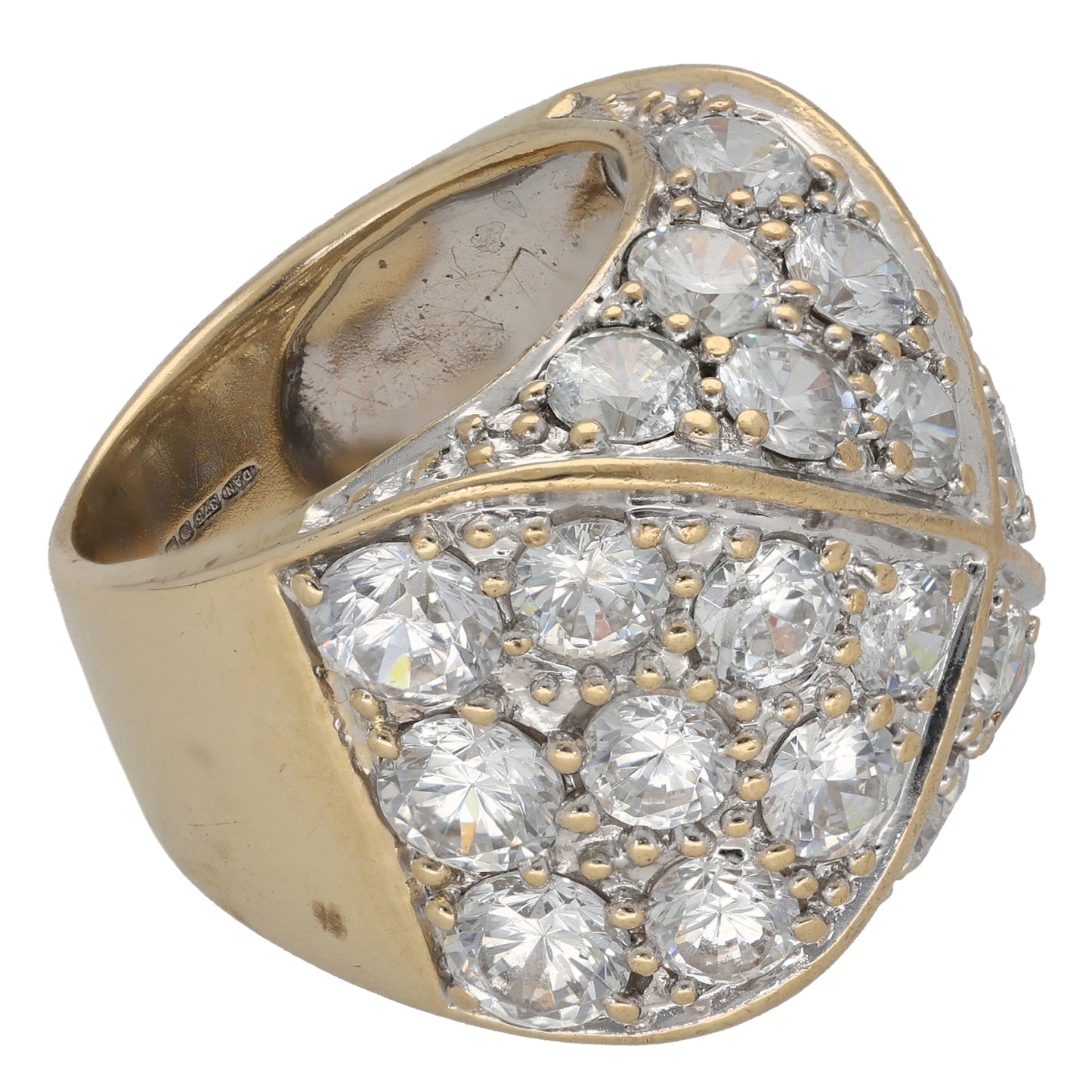 9ct Gold Cubic Zirconia Alternative Ring Size P