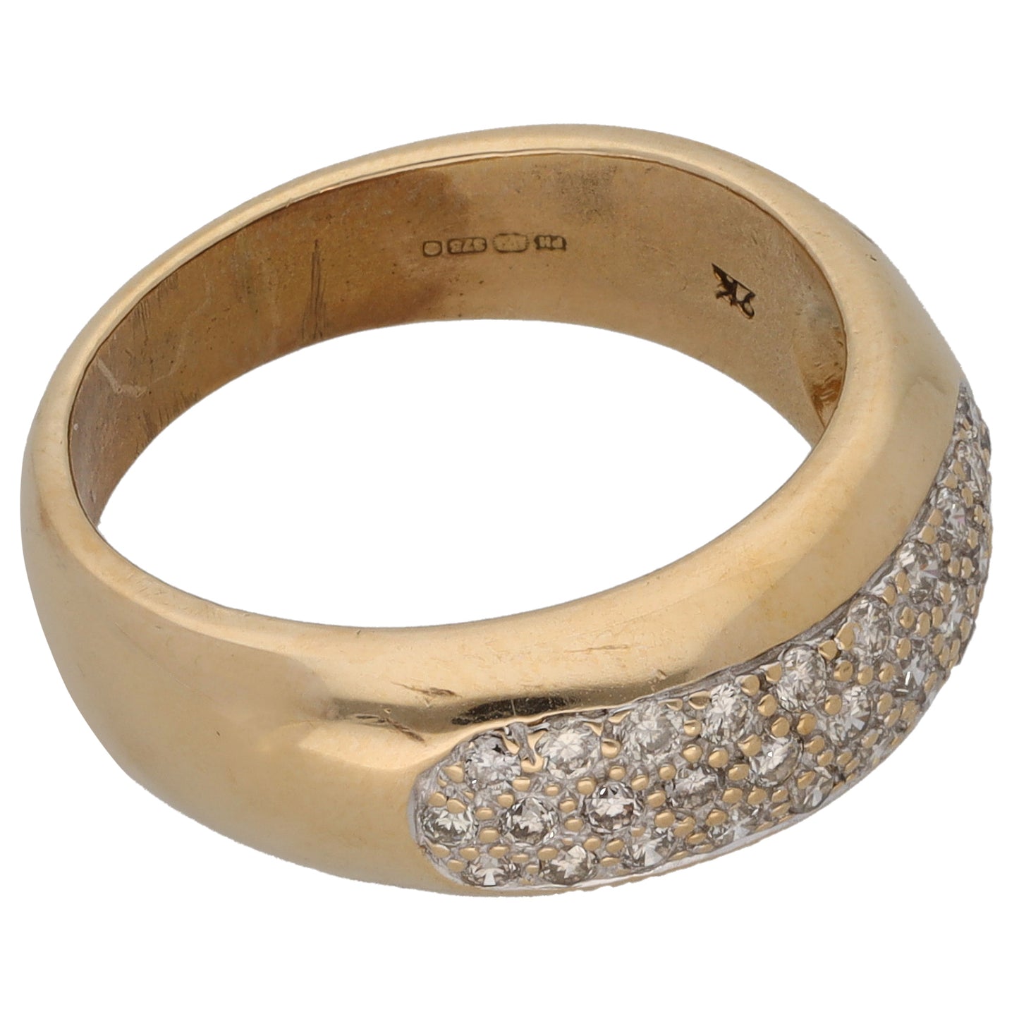 9ct Gold 0.39ct Diamond Half Eternity Ring Size M