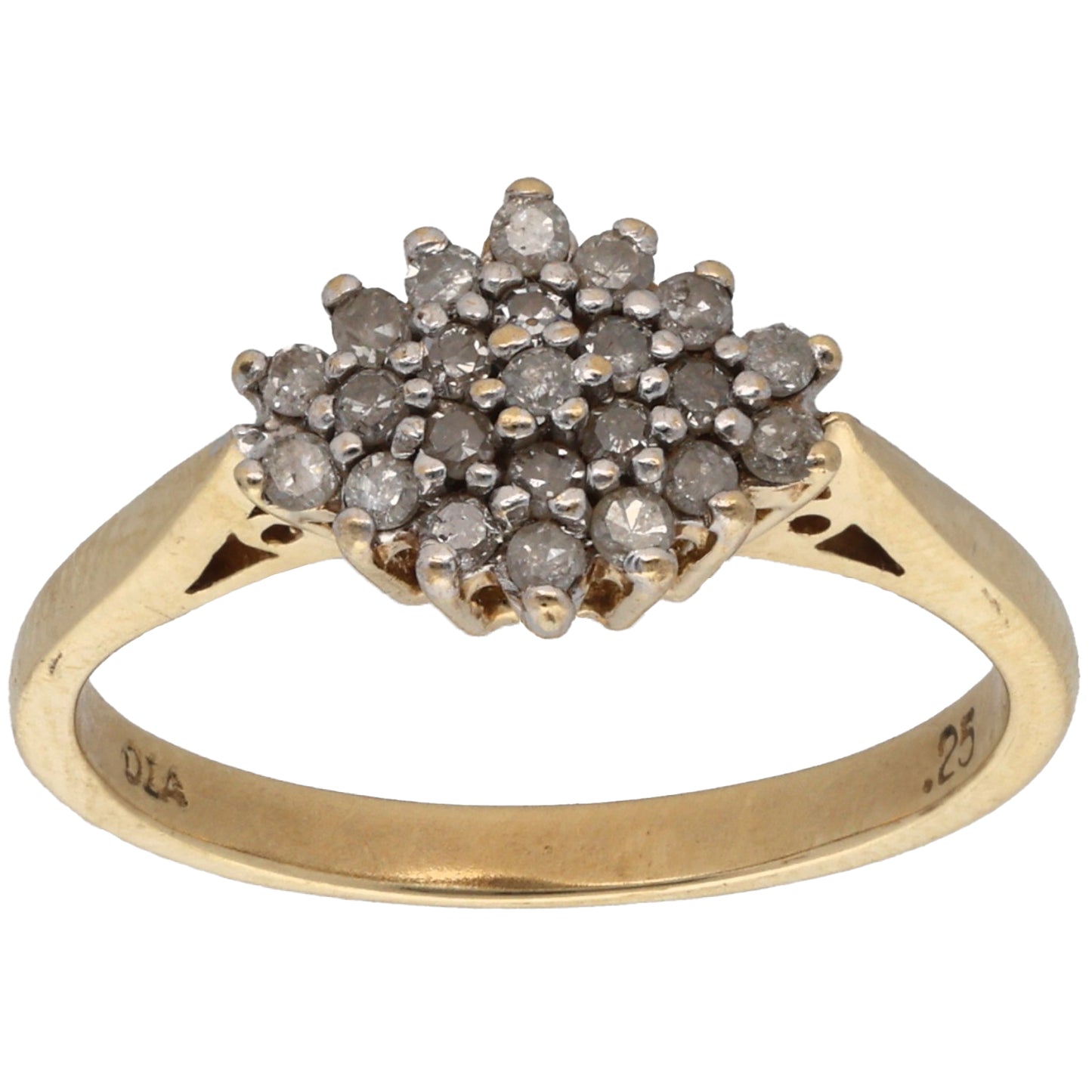 9ct Gold 0.25ct Diamond Cluster Ring Size M