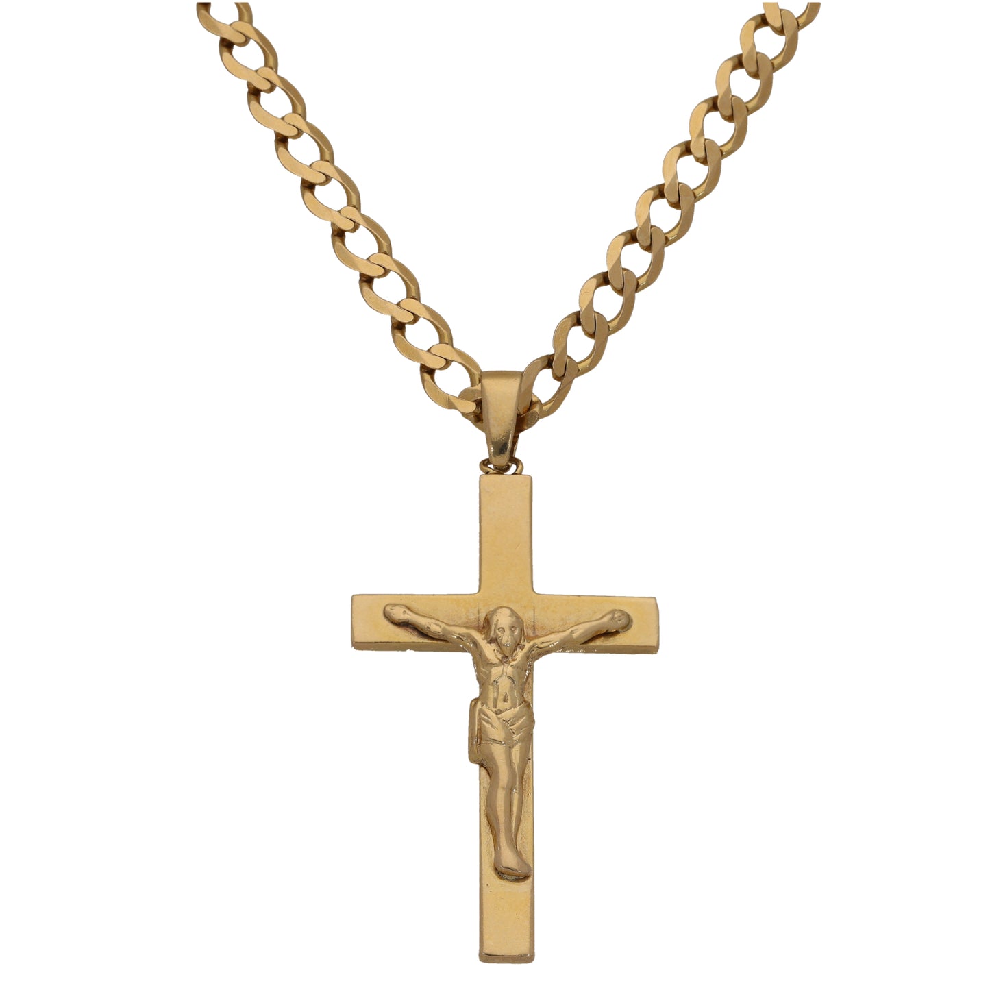 9ct Gold Crucifix Pendant With Chain