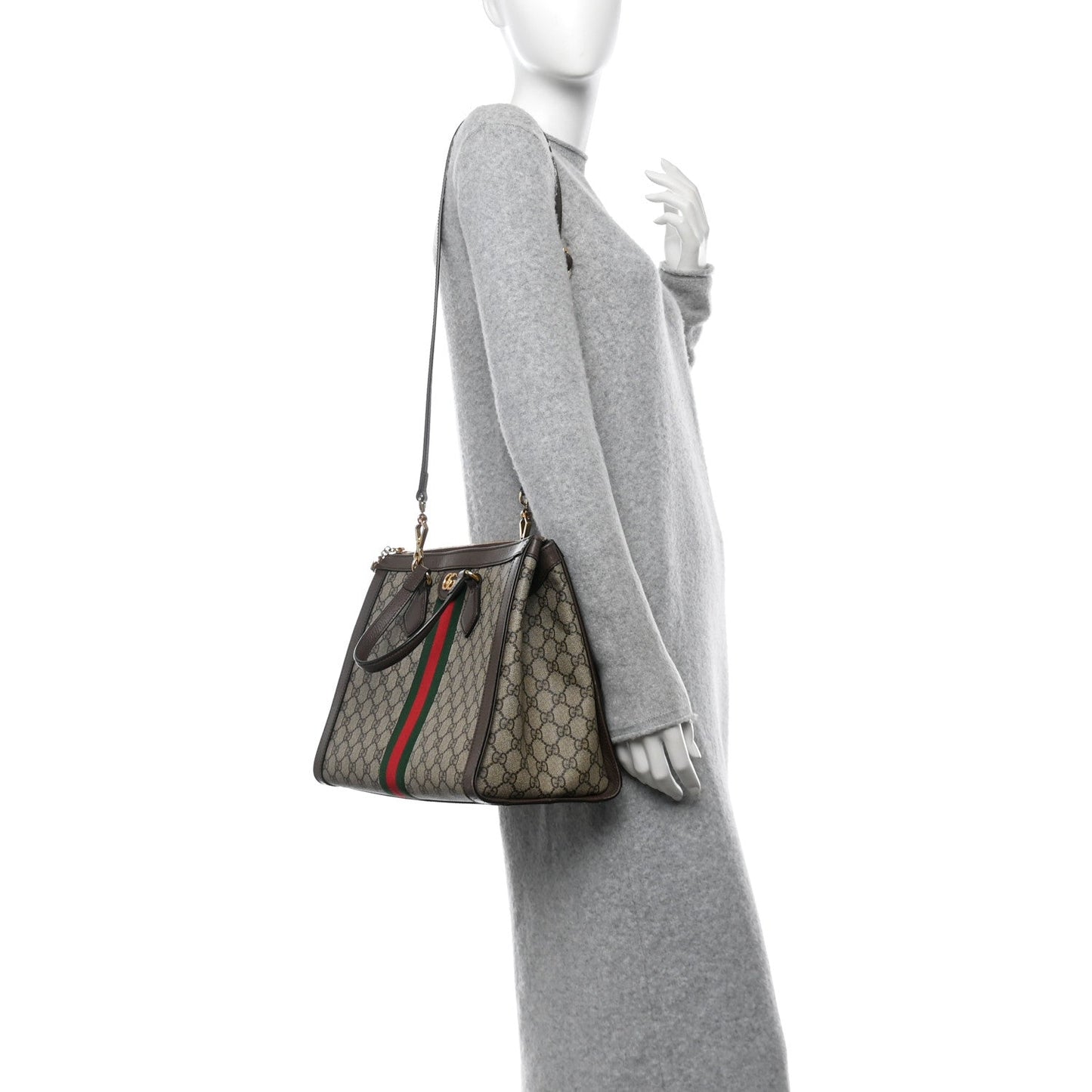 Gucci Ophidia Medium Tote Coated Canvas Bag - Beige