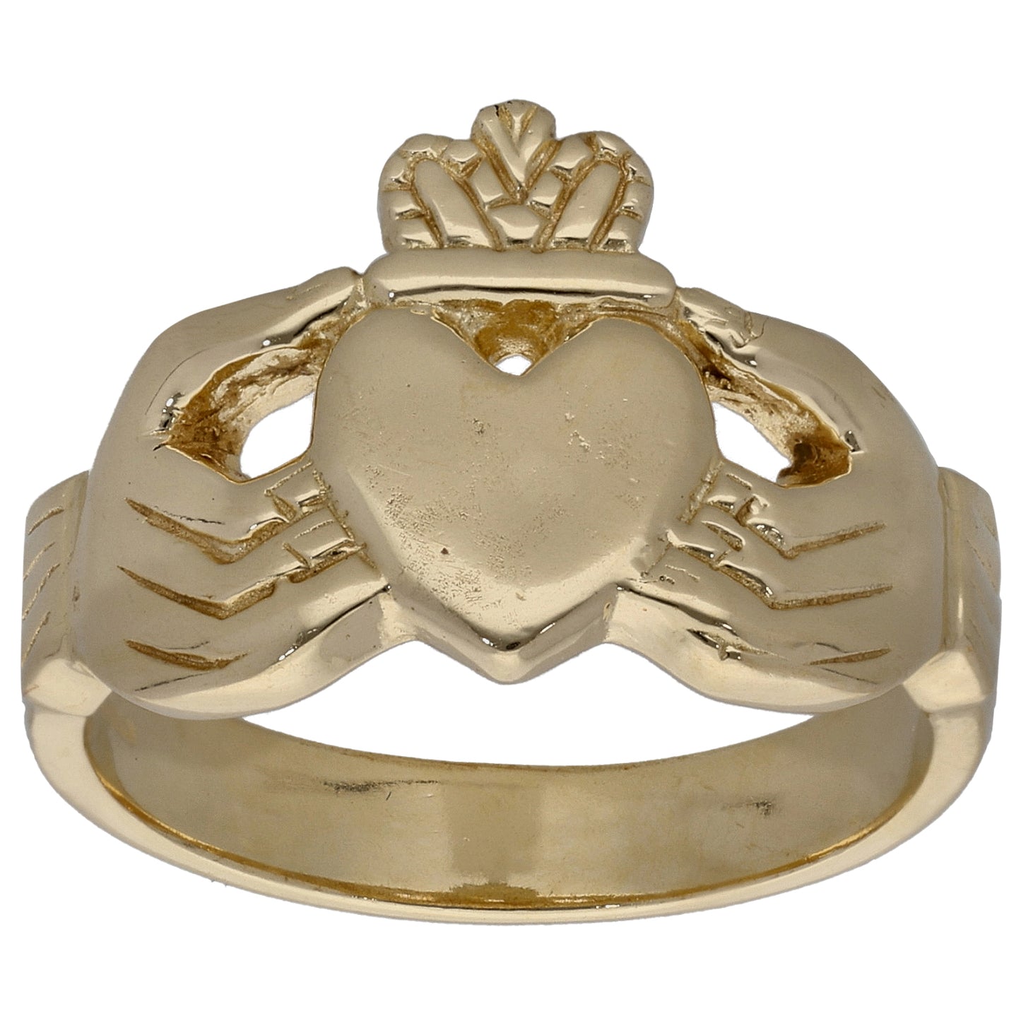 9ct Gold Claddagh Ring Size W