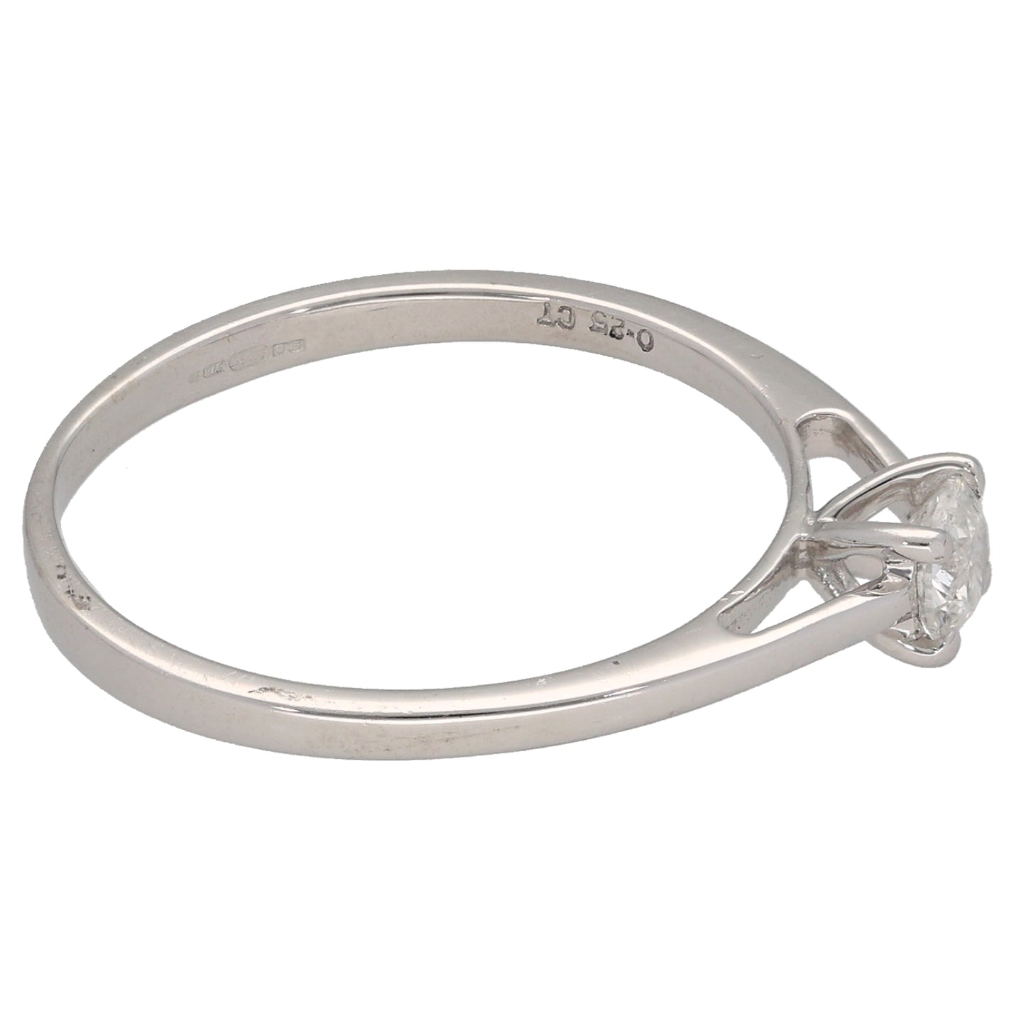 9ct White Gold 0.25ct Diamond Solitaire Ring Size N