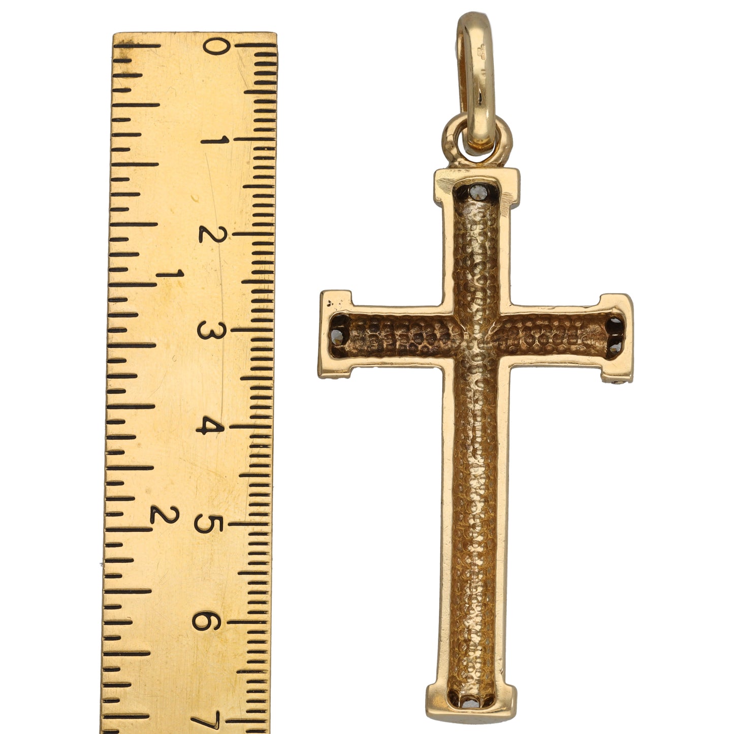 9ct Gold Cubic Zirconia Cross Pendant