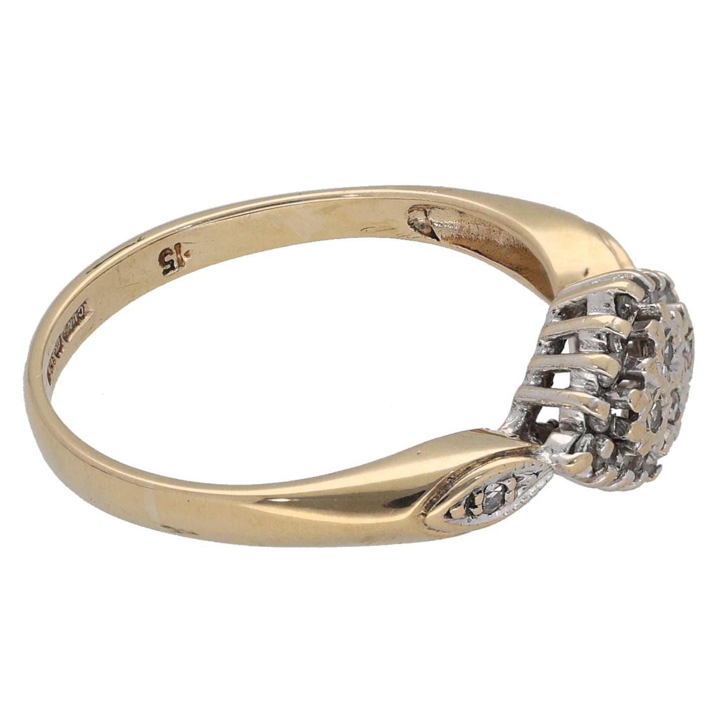 9ct Gold 0.11ct Diamond Dress/Cocktail Ring Size O
