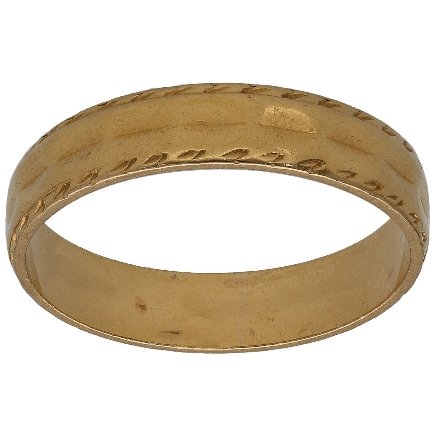 22ct Gold Patterned Wedding Ring Size Q