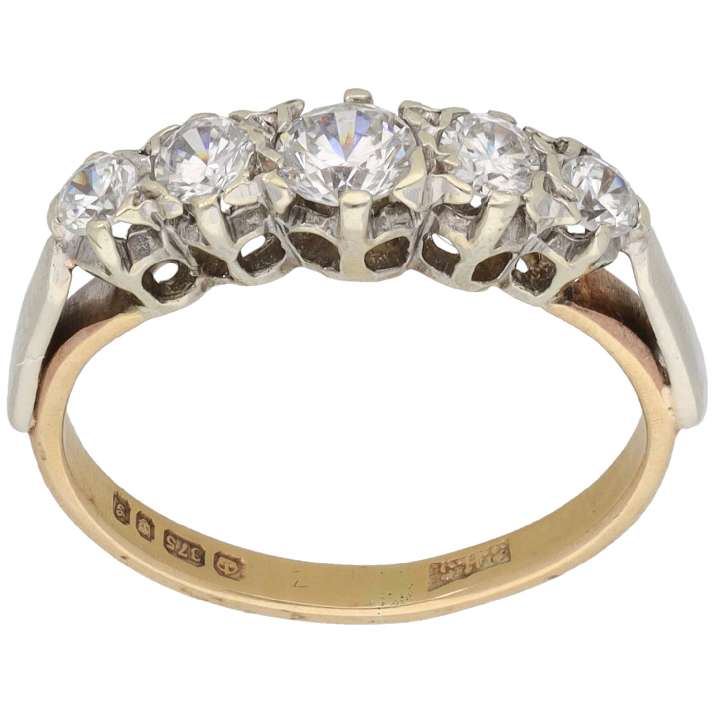 9ct Gold Cubic Zirconia Half Eternity Ring Size K