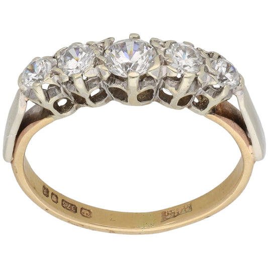 9ct Gold Cubic Zirconia Half Eternity Ring Size K