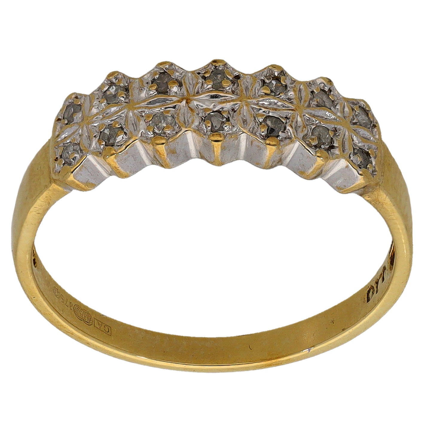 9ct Gold 0.07ct Diamond Half Eternity Ring Size N