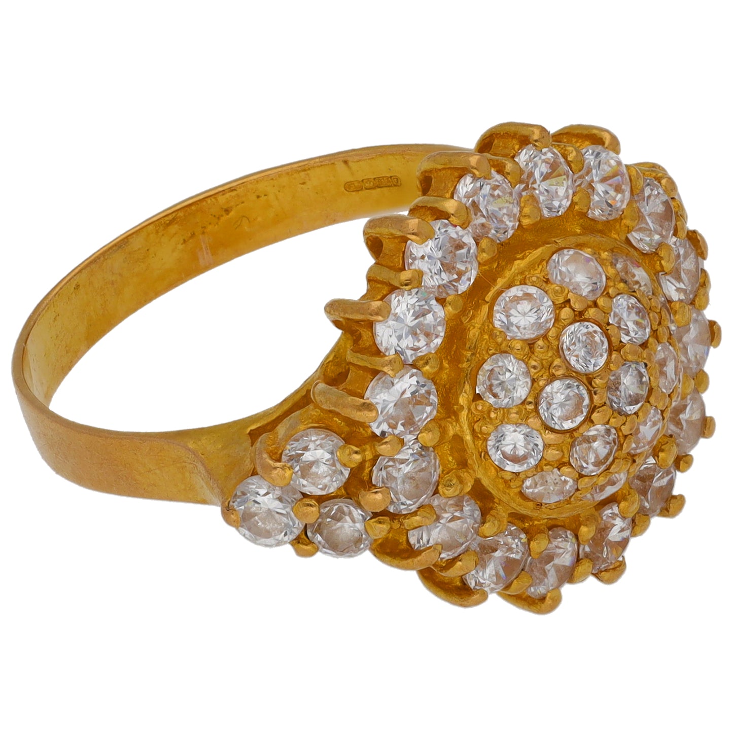22ct Gold Cubic Zirconia Dress/Cocktail Ring Size P
