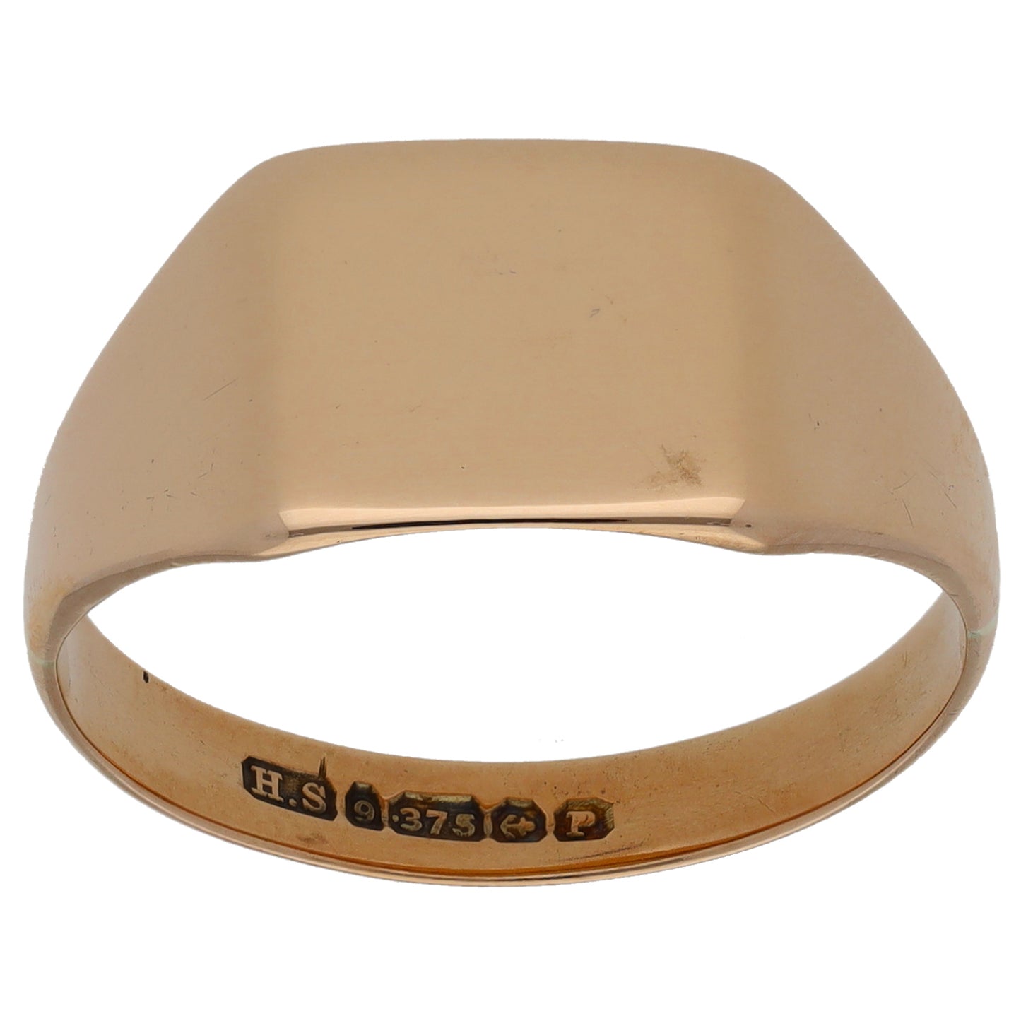 9ct Rose Gold Plain Signet Ring Size U