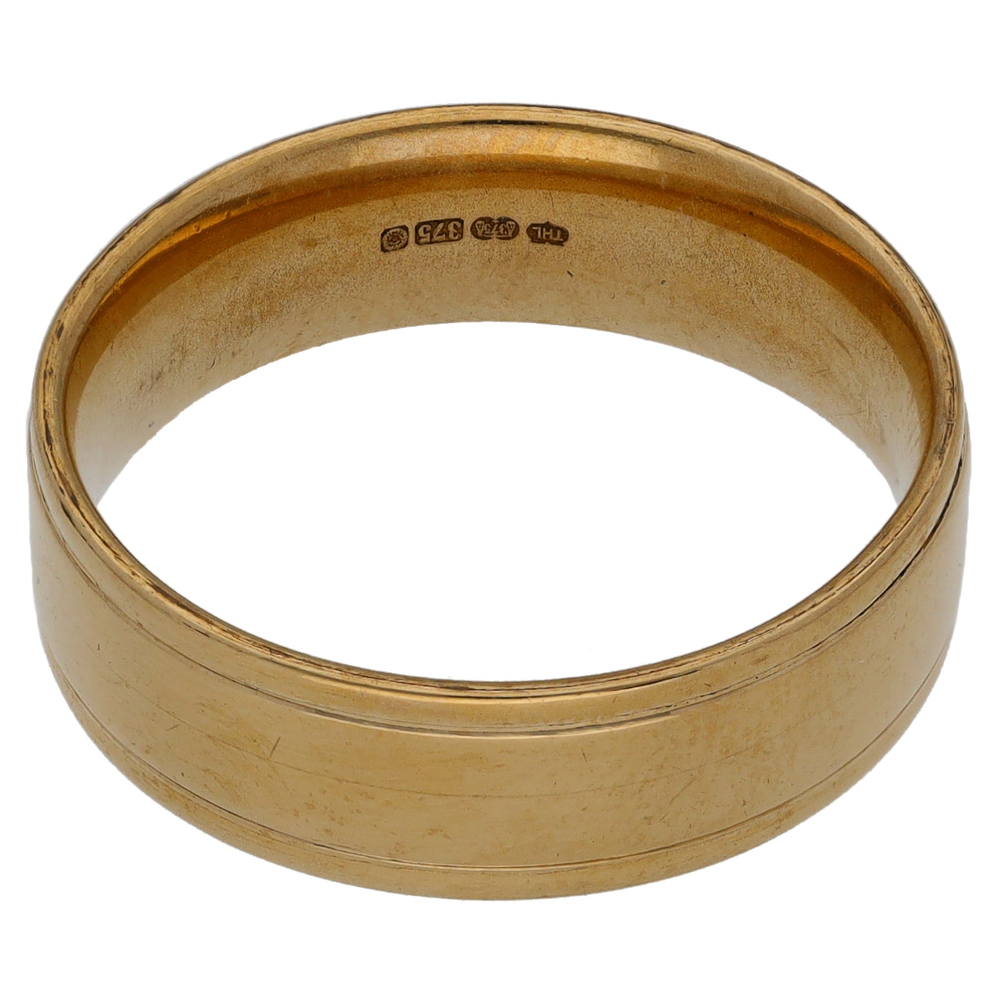 9ct Gold Patterned Wedding Ring Size O