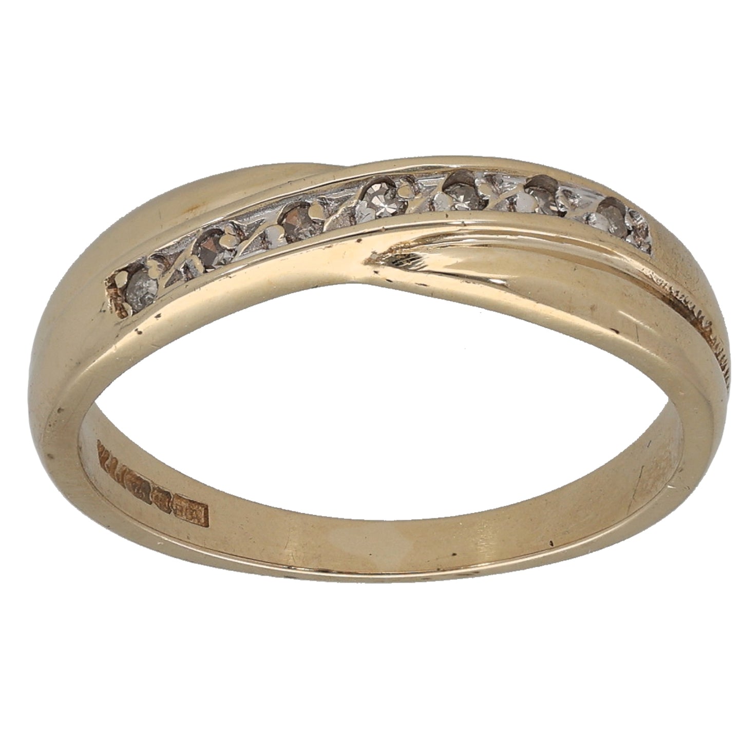 9ct Gold 0.07ct Diamond Half Eternity Ring Size N