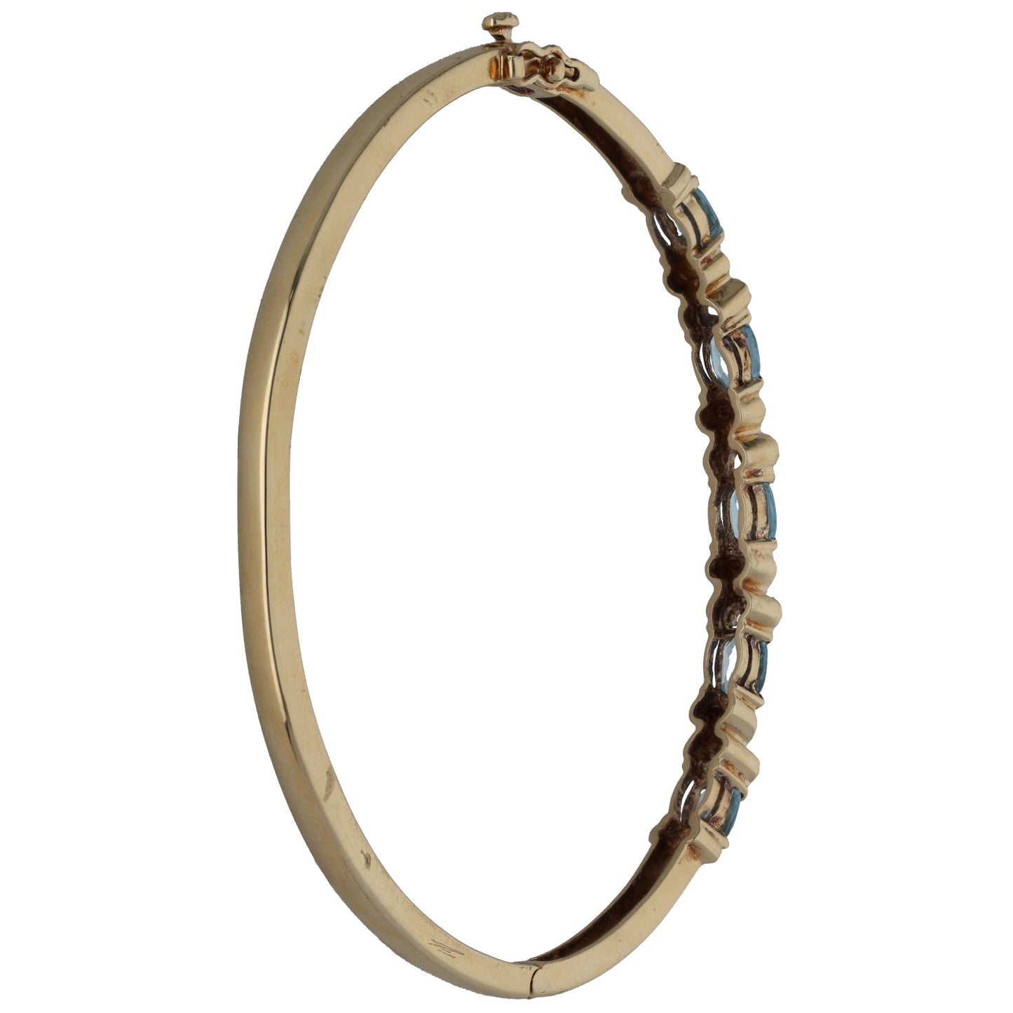 9ct Gold Topaz & 0.04ct Diamond Hinged/Clasp Bangle