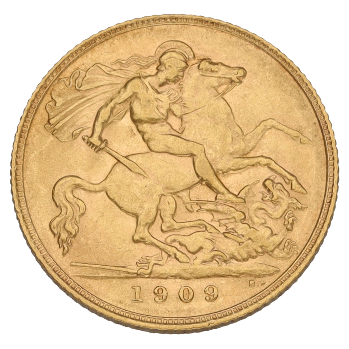 22ct Gold King Edward VII Half Sovereign Coin 1909